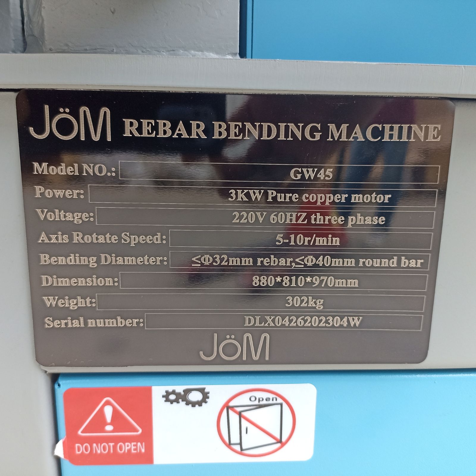 Maquina Dobladora De Varilla, JÖM