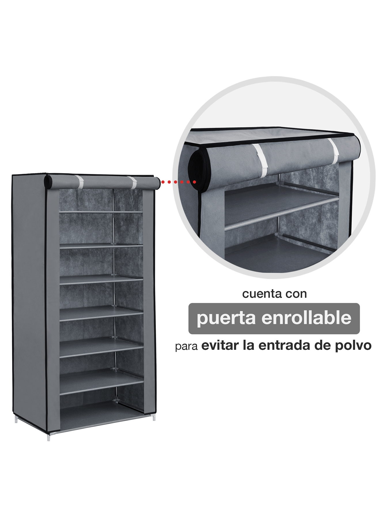 AGBOX Zapatera Con Cubierta De Tela Con 7 Niveles Organizadores TH-ARMZA01