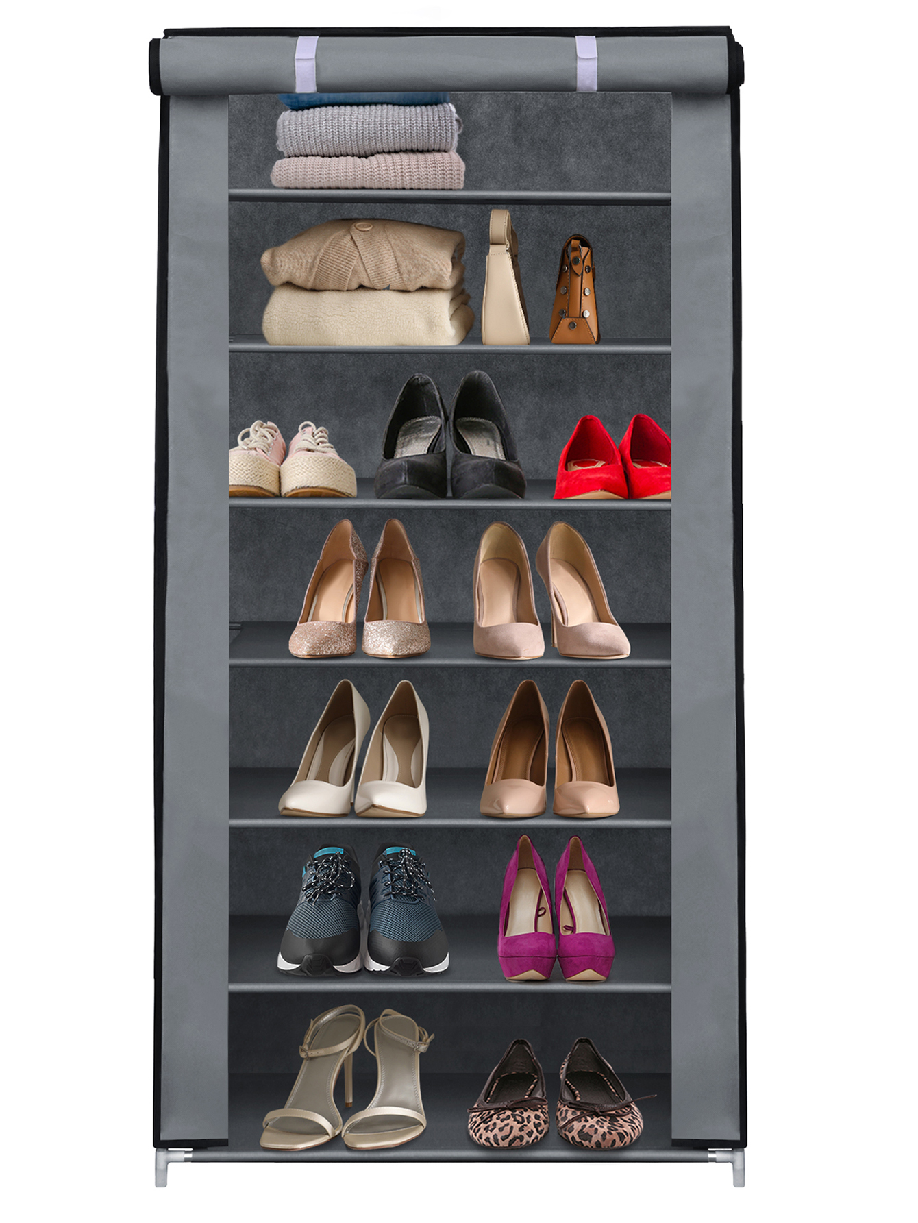 AGBOX Zapatera Con Cubierta De Tela Con 7 Niveles Organizadores TH-ARMZA01