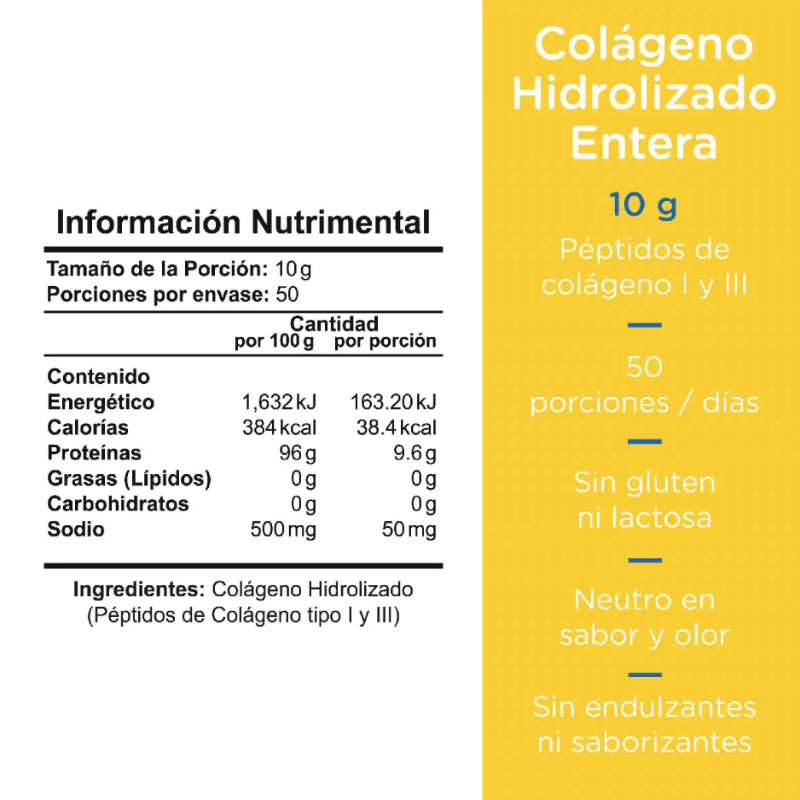 Entera Pharma Colágeno Hidrolizado en polvo 500g.