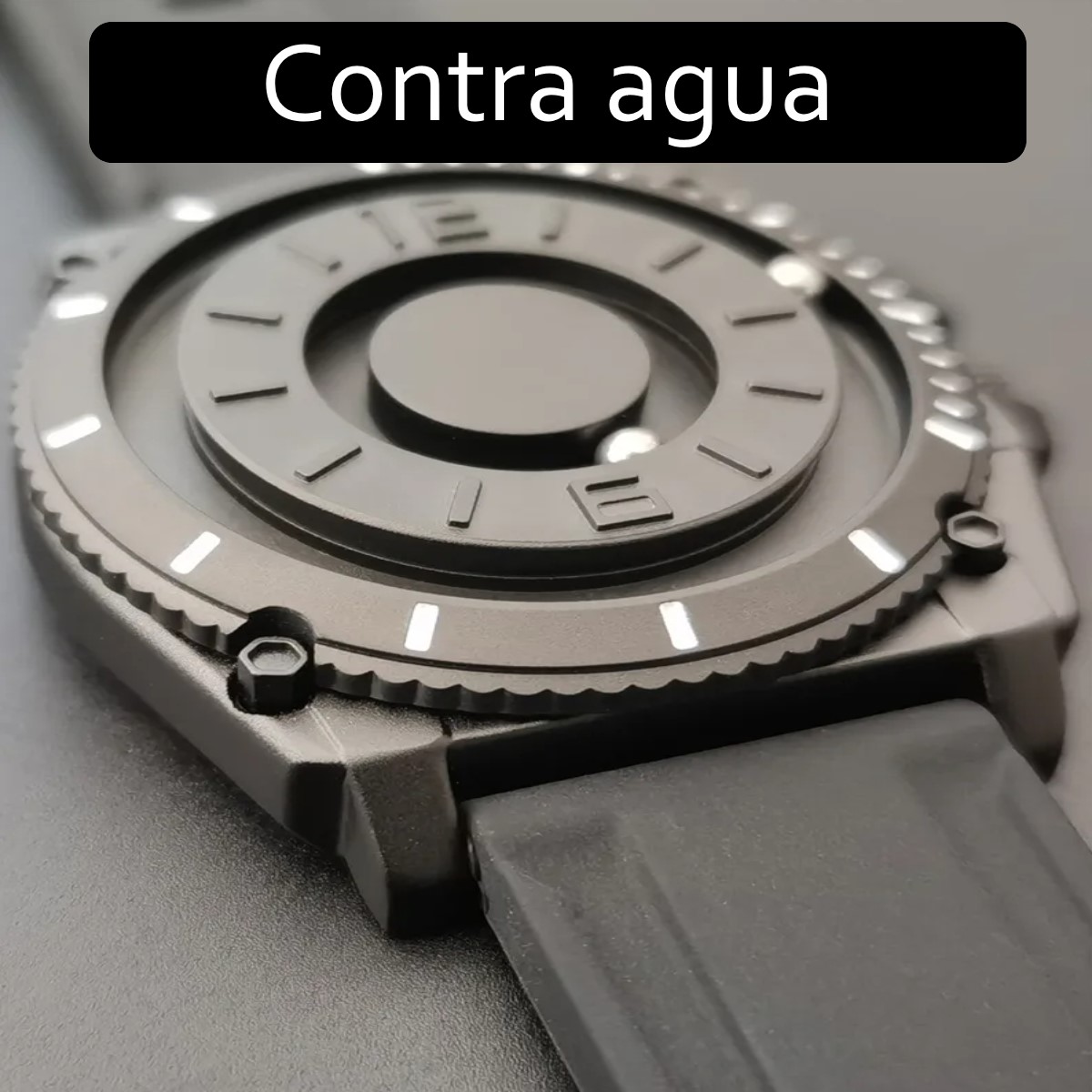 Reloj deportivo informal de lujo balines negro contra agua militar magnético metálico imanes