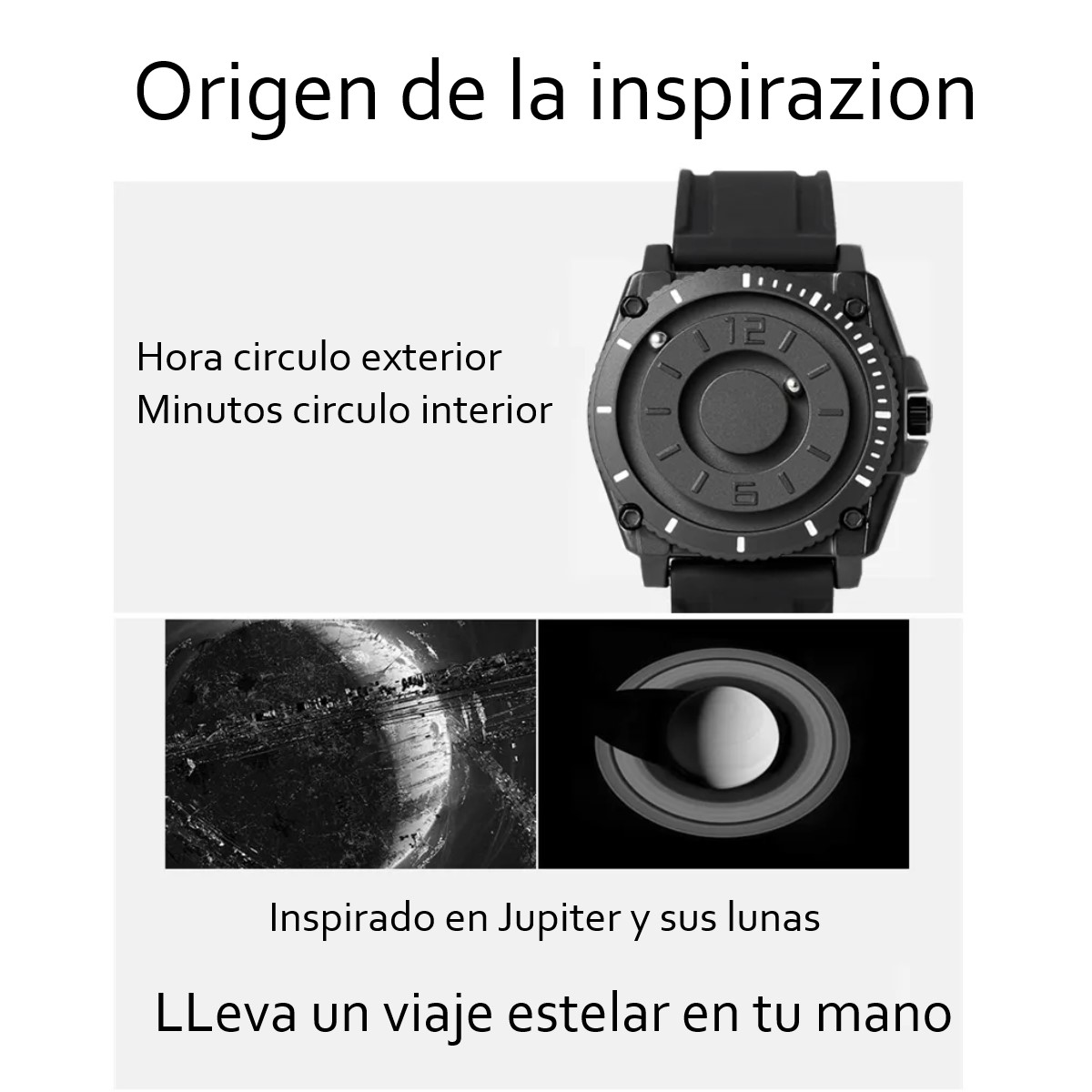 Reloj deportivo informal de lujo balines negro contra agua militar magnético metálico imanes