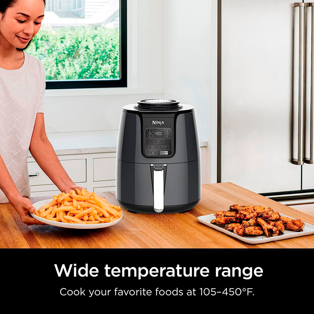 Freidora De Aire Ninja 3 78l Fríe Asa Hornea Sin Aceite REACONDICIONADO TIPO A