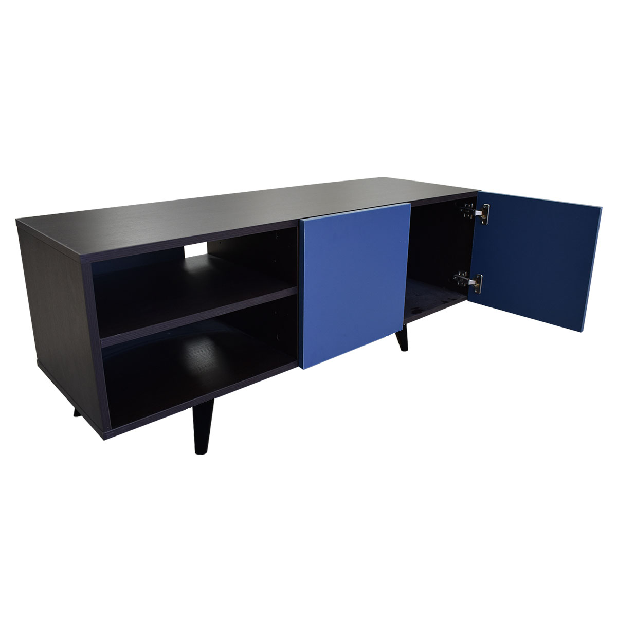  Mueble para TV de 50" Suecia  Minimalista y Elegante Hogare Chocolate Azul 