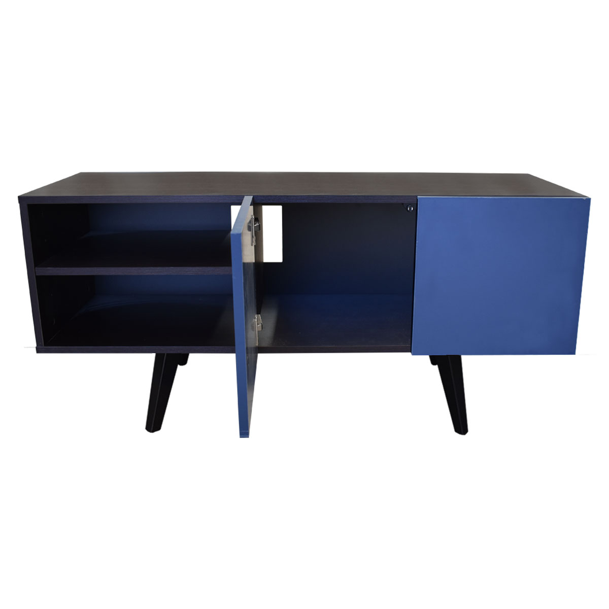  Mueble para TV de 50" Suecia  Minimalista y Elegante Hogare Chocolate Azul 