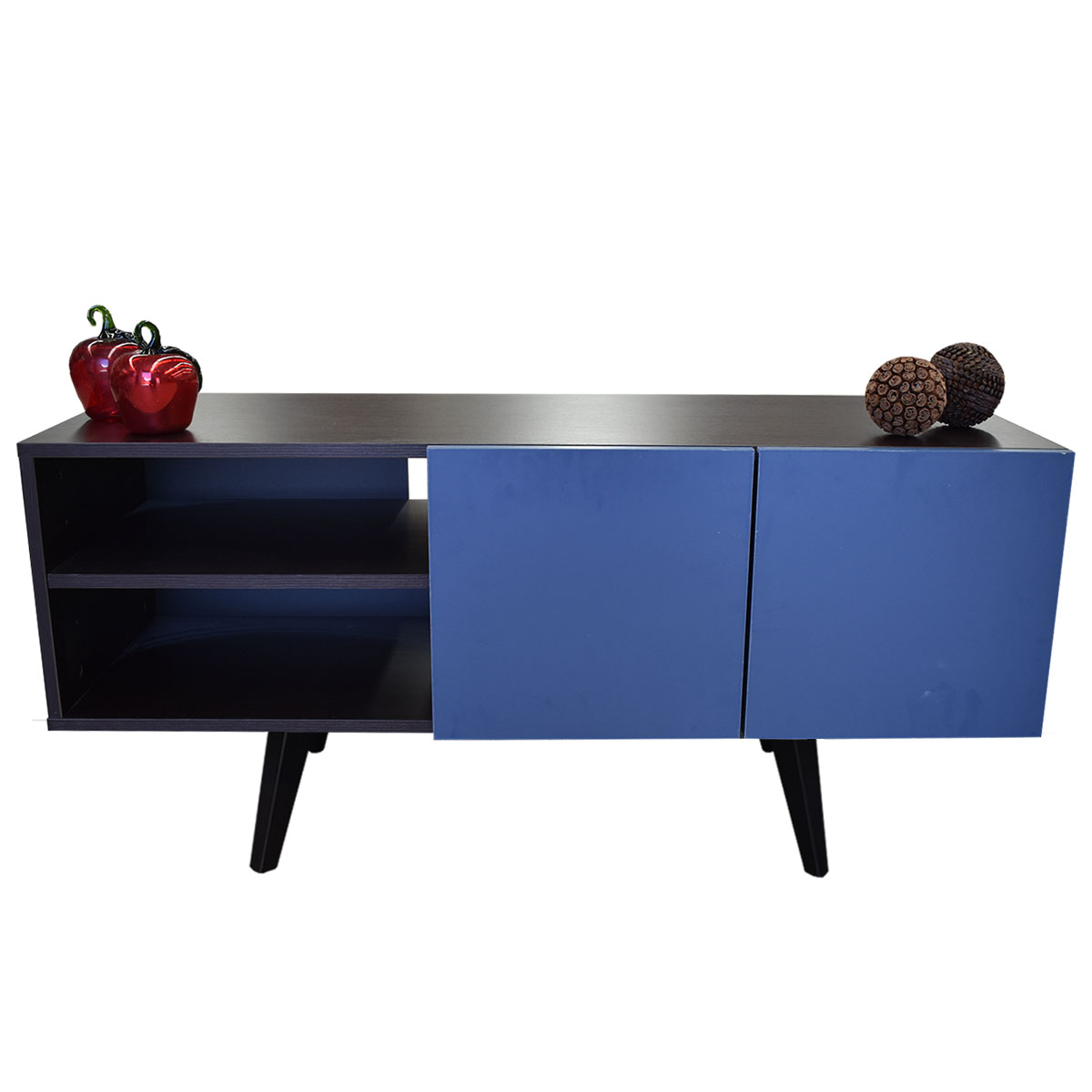  Mueble para TV de 50" Suecia  Minimalista y Elegante Hogare Chocolate Azul 