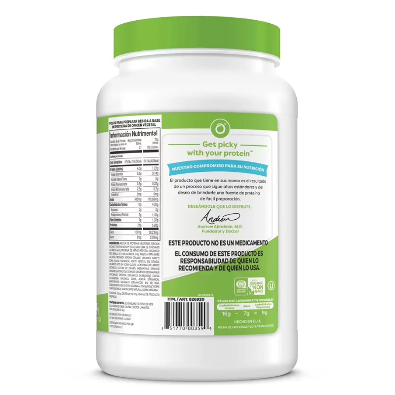 Orgain Proteína Orgánica en Polvo Sabor Chocolate 1.2 kg