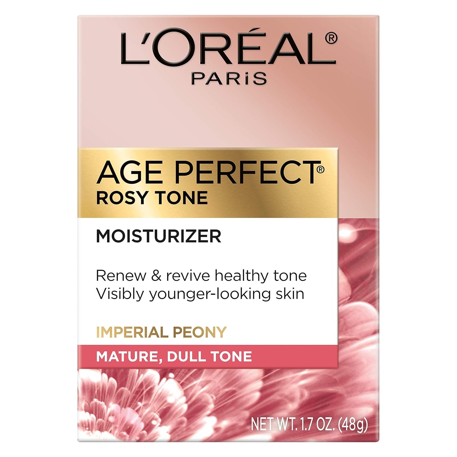 Crema Facial Antiedad Hidratante L'OREAL Paris Age Perfect, Rosy Tone Moisturizer, Peonía Imperial