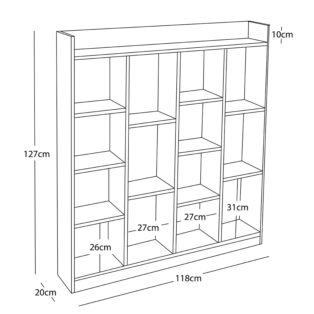 Mueble Organizador Librero Hogare  