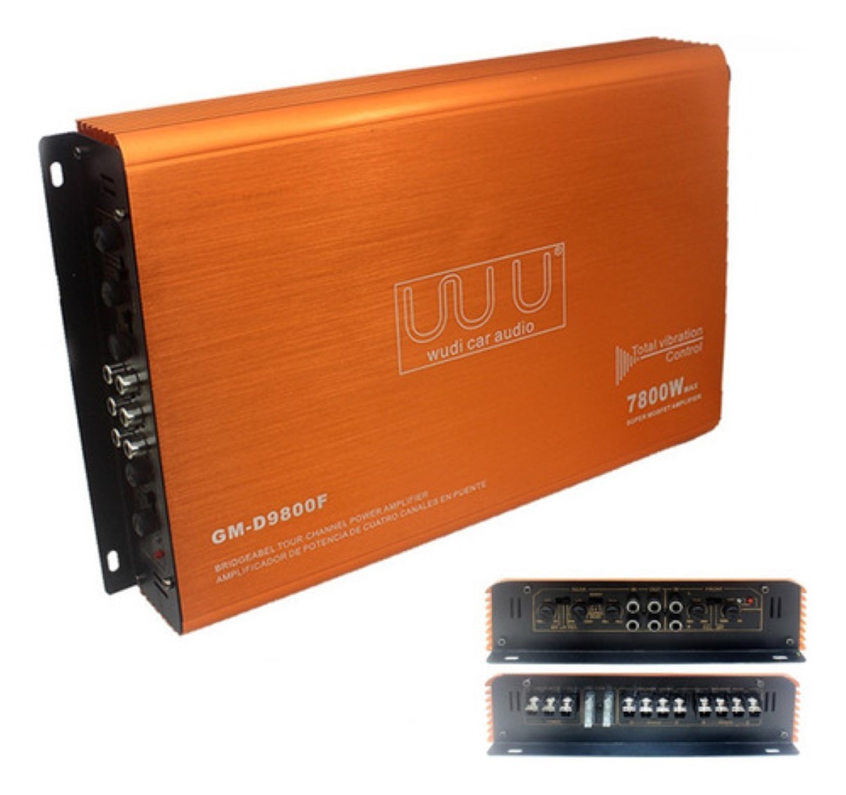 Amplificador De Audio De 7800w Y 4 Canales Para Auto Naranja