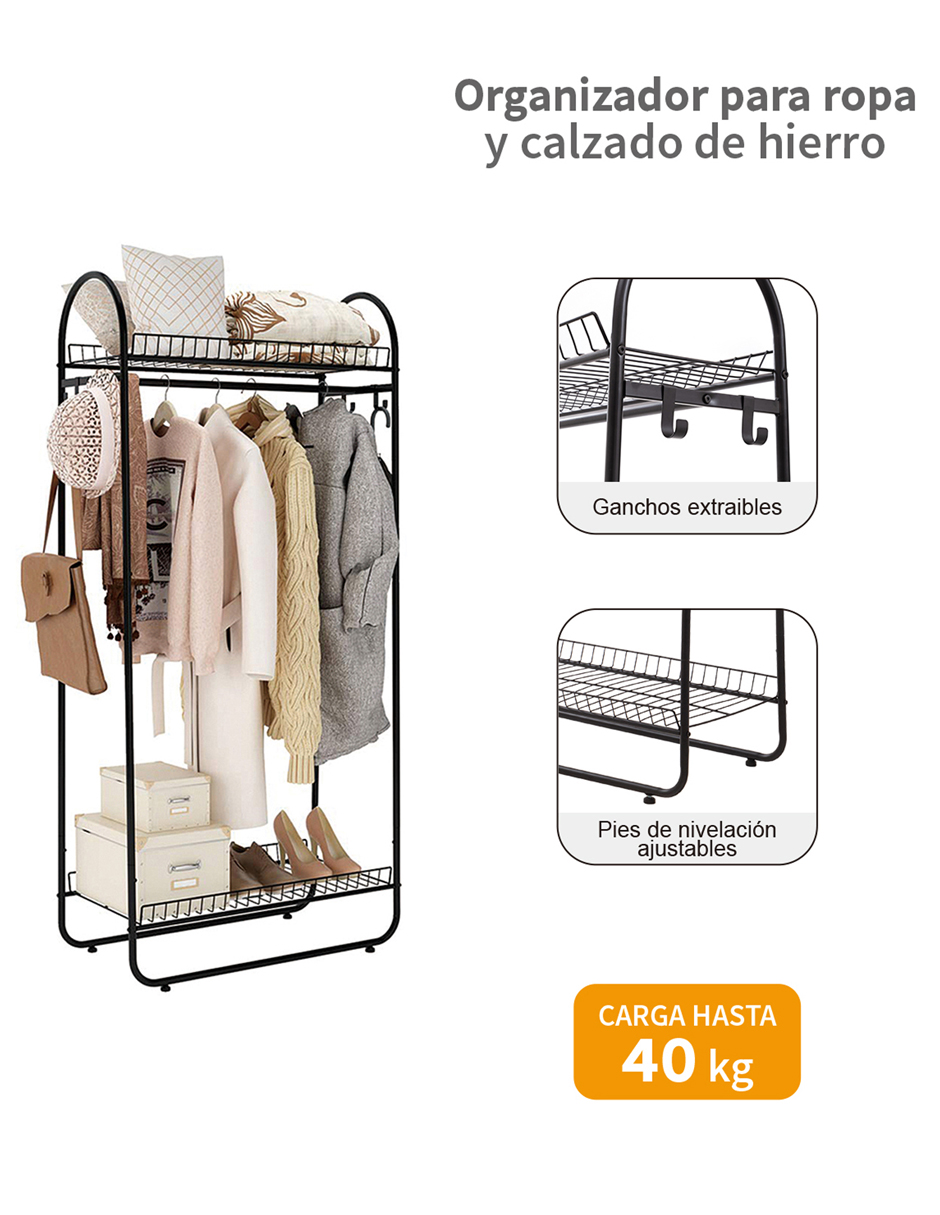 Rack Organizador Closet Para Ropa Y Calzado De Hierro Ag Box