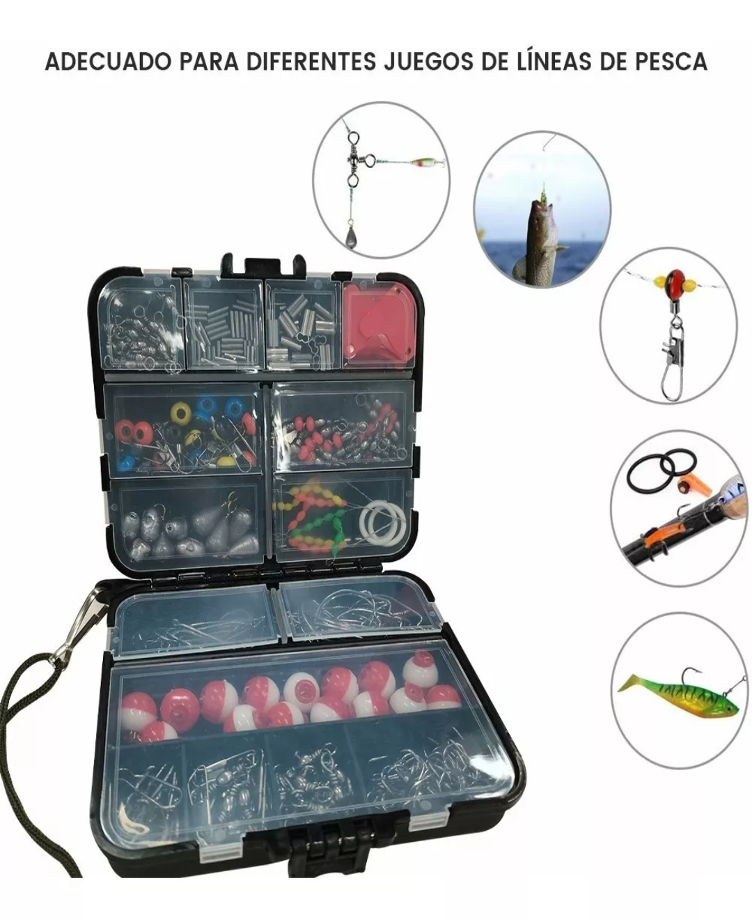 274 Piezas Kit De Accesorios De Anzuelos Pesca Con Caja