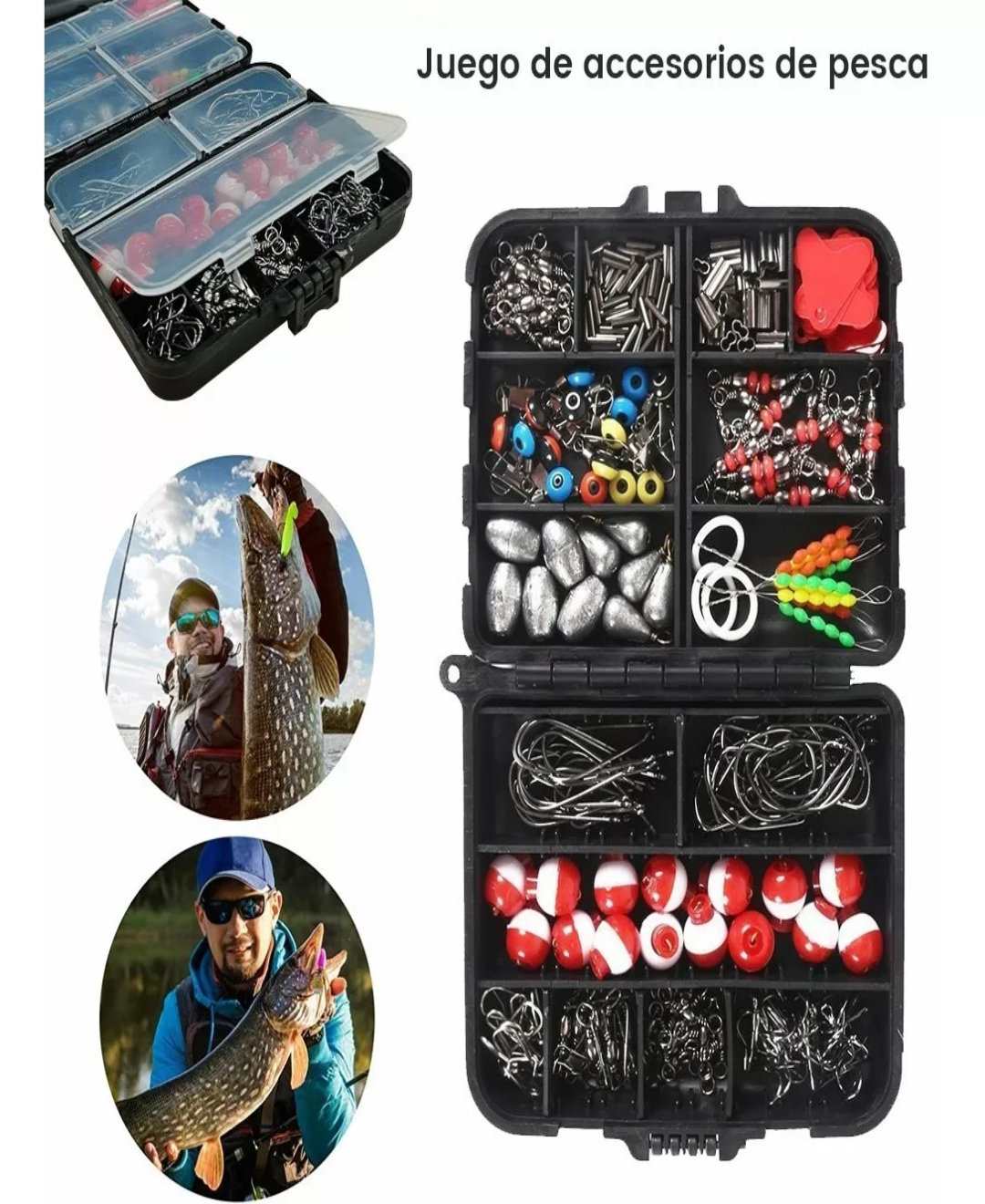 274 Piezas Kit De Accesorios De Anzuelos Pesca Con Caja