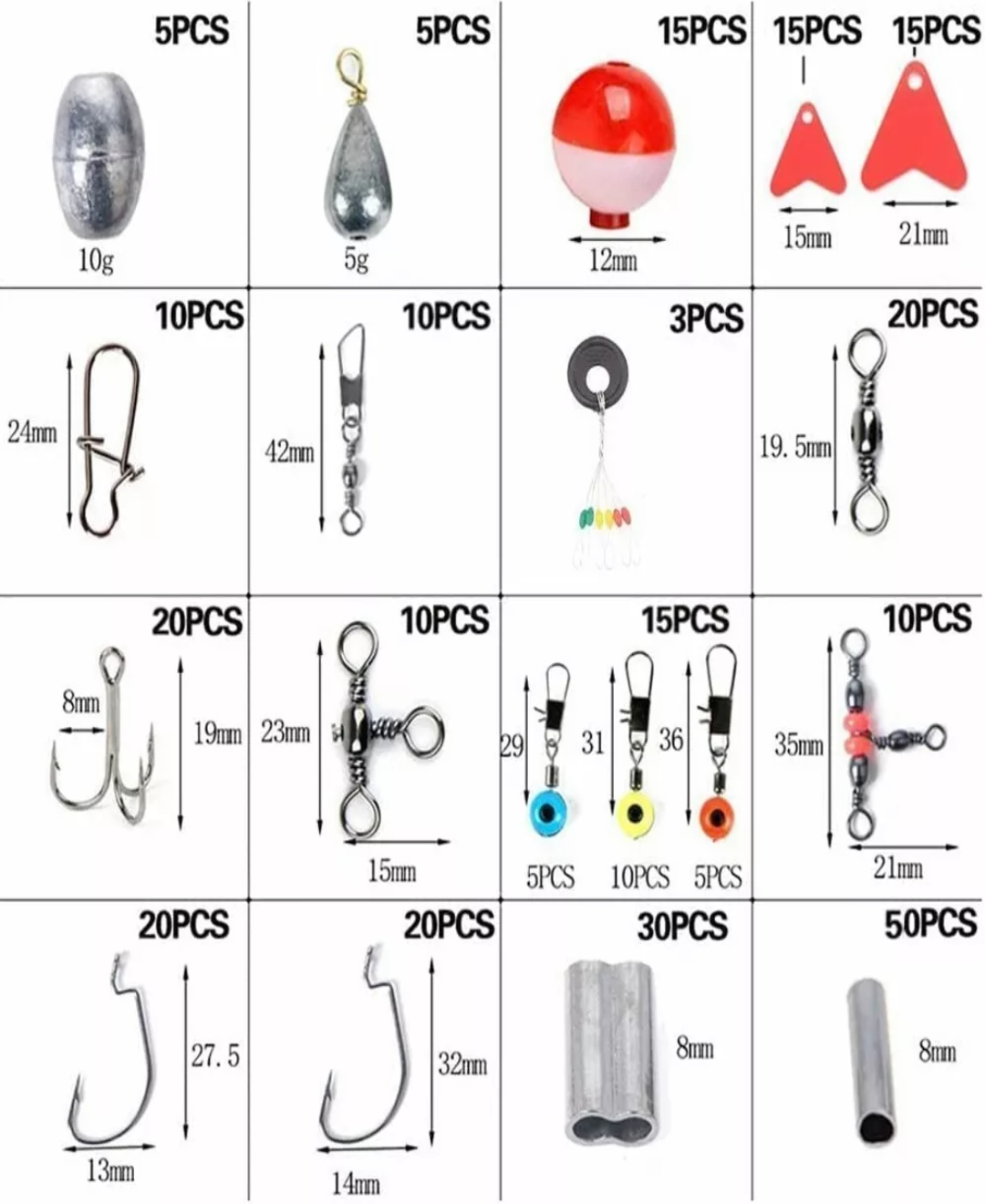 274 Piezas Kit De Accesorios De Anzuelos Pesca Con Caja