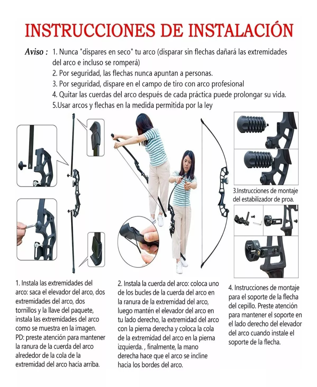 Arco Recurvo Deportivo Con Flechas Y Accesorios Para Adultos