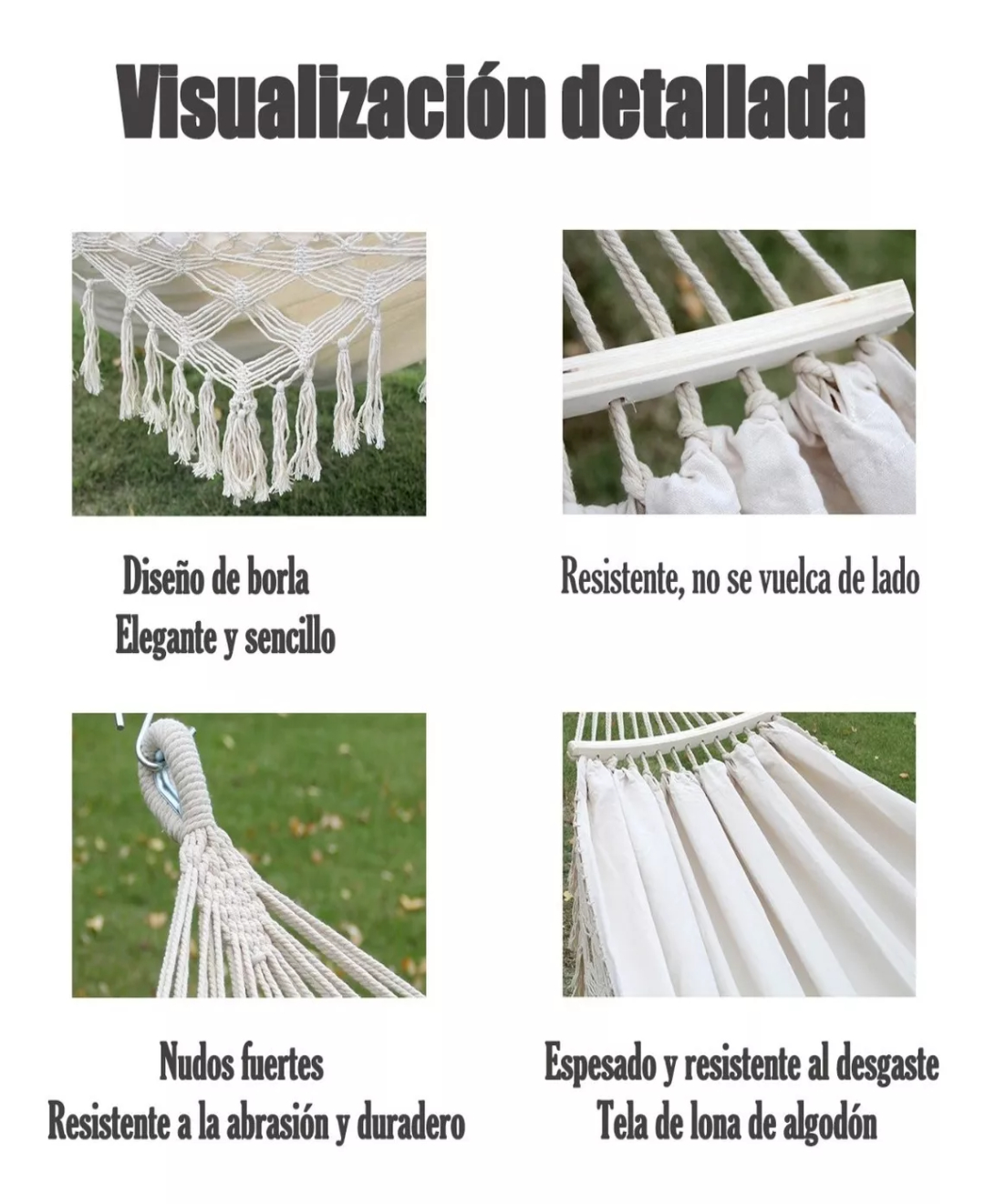 Gbhu Hamaca De Balcón Hecha A Mano Con Flecos, Hamaca Boho