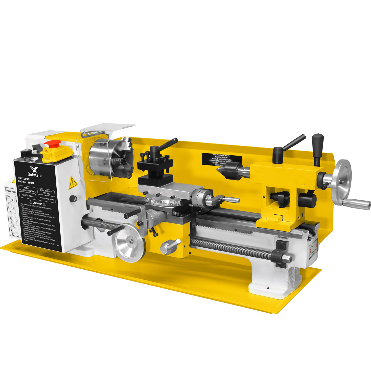 Mini Torno Metal 23  Pz Torneado Acero 550w 2500rpm