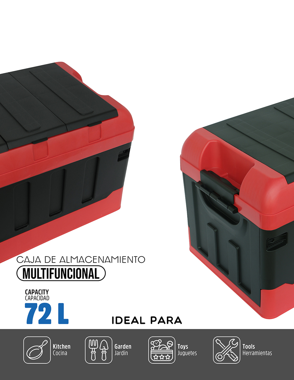 Caja Almacenamiento Plegable Organizador Con Tapa 72 Litros