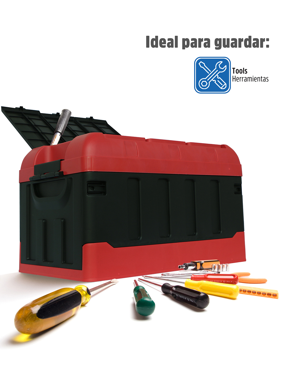 Caja Almacenamiento Plegable Organizador Con Tapa 72 Litros