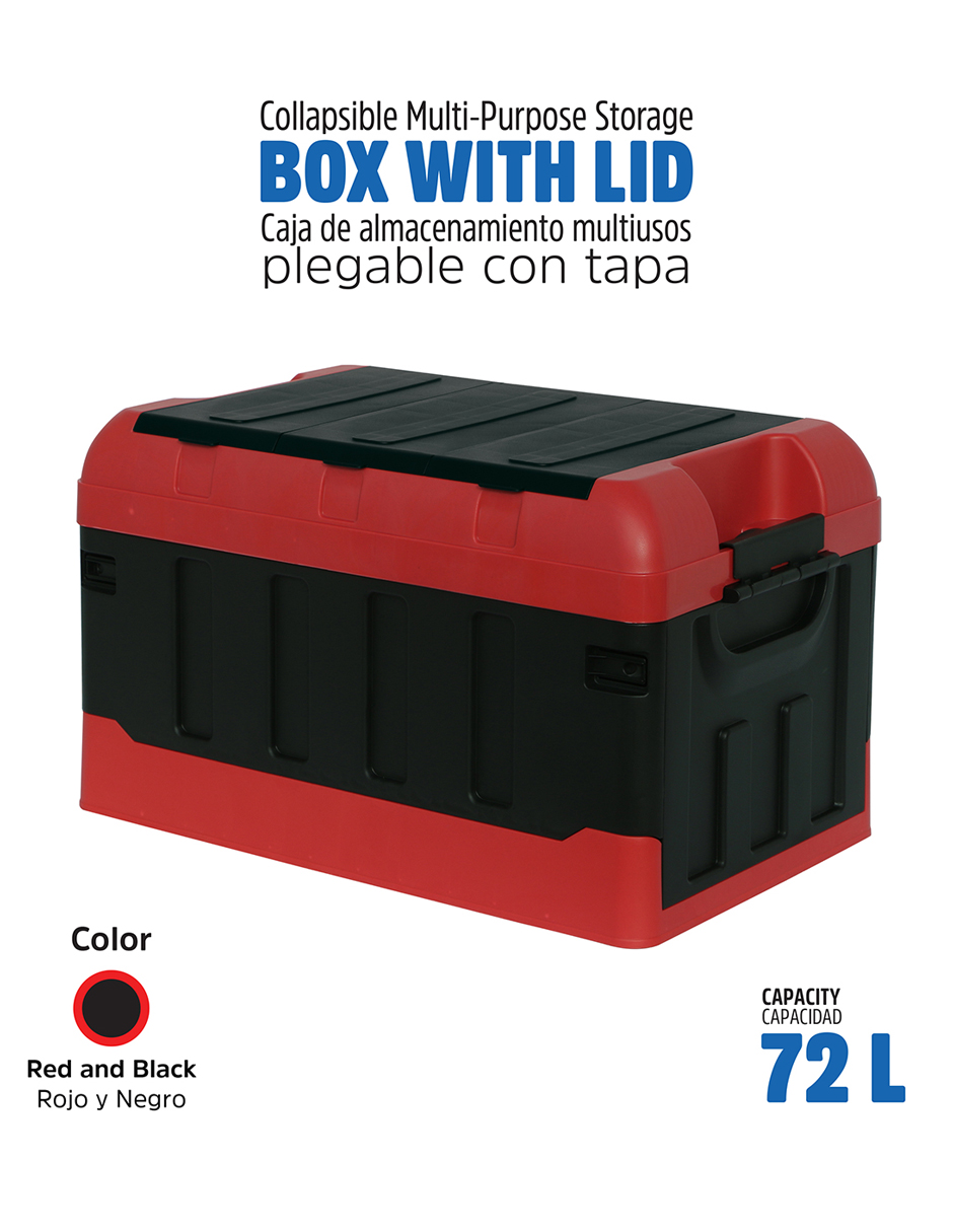 Caja Almacenamiento Plegable Organizador Con Tapa 72 Litros