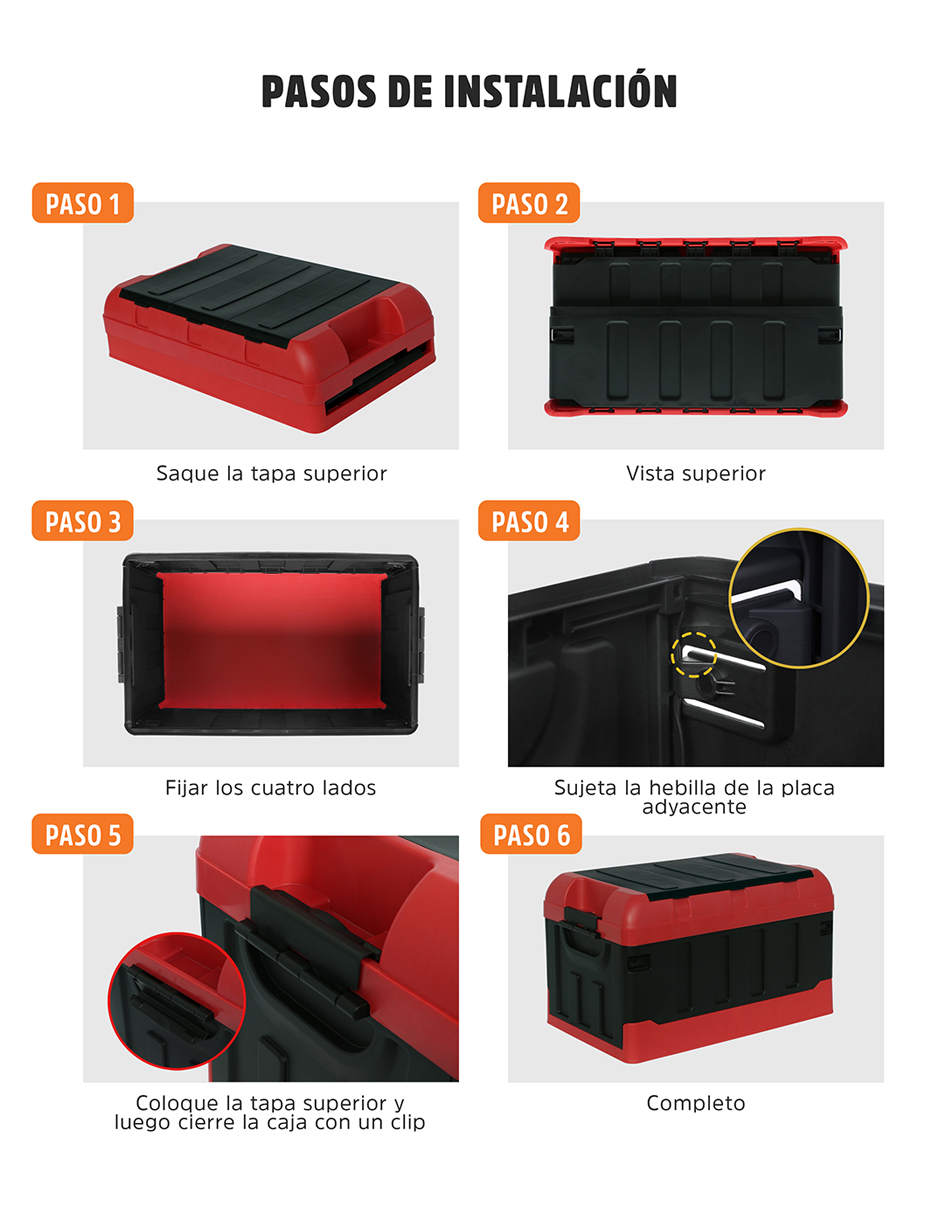 Caja Almacenamiento Plegable Organizador Con Tapa 72 Litros