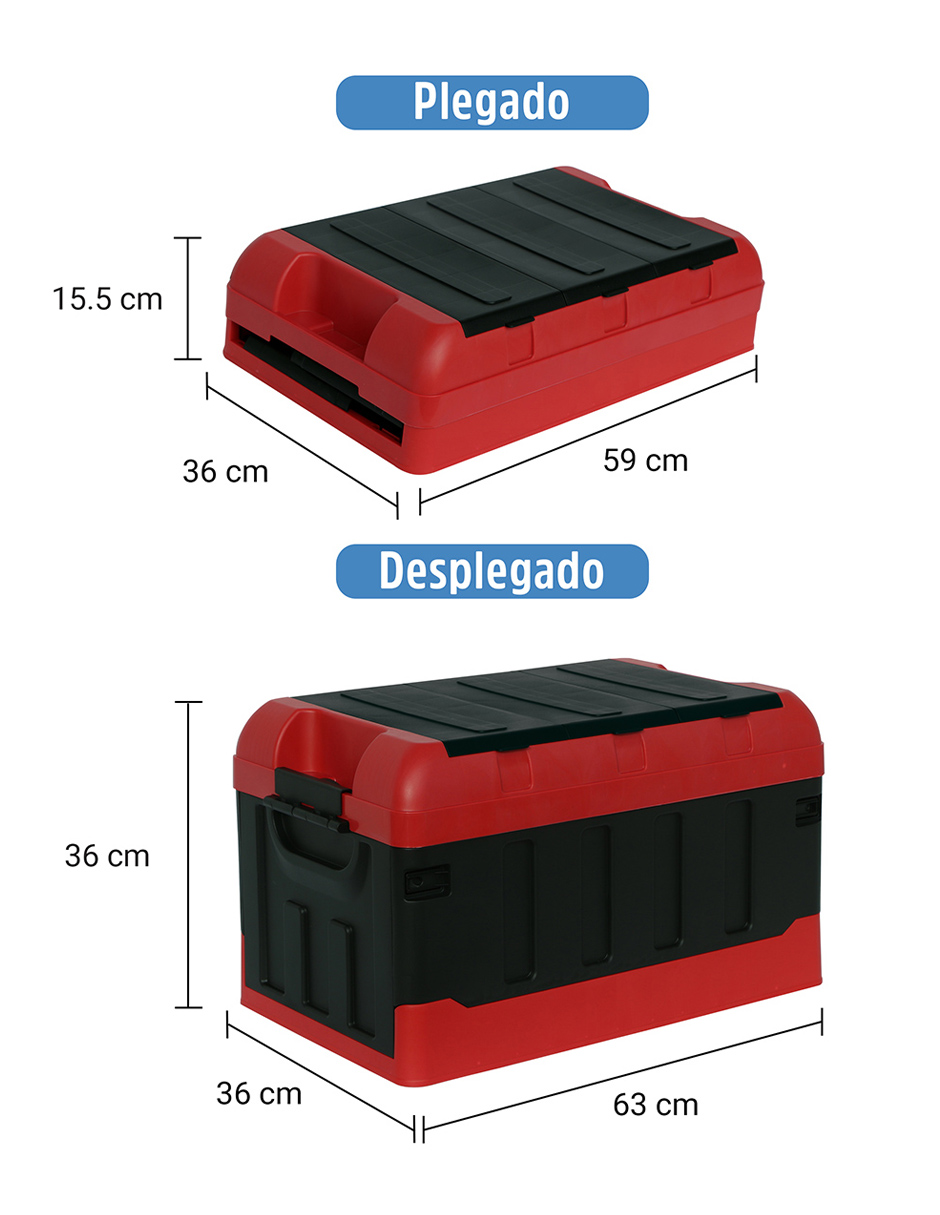 Caja Almacenamiento Plegable Organizador Con Tapa 72 Litros