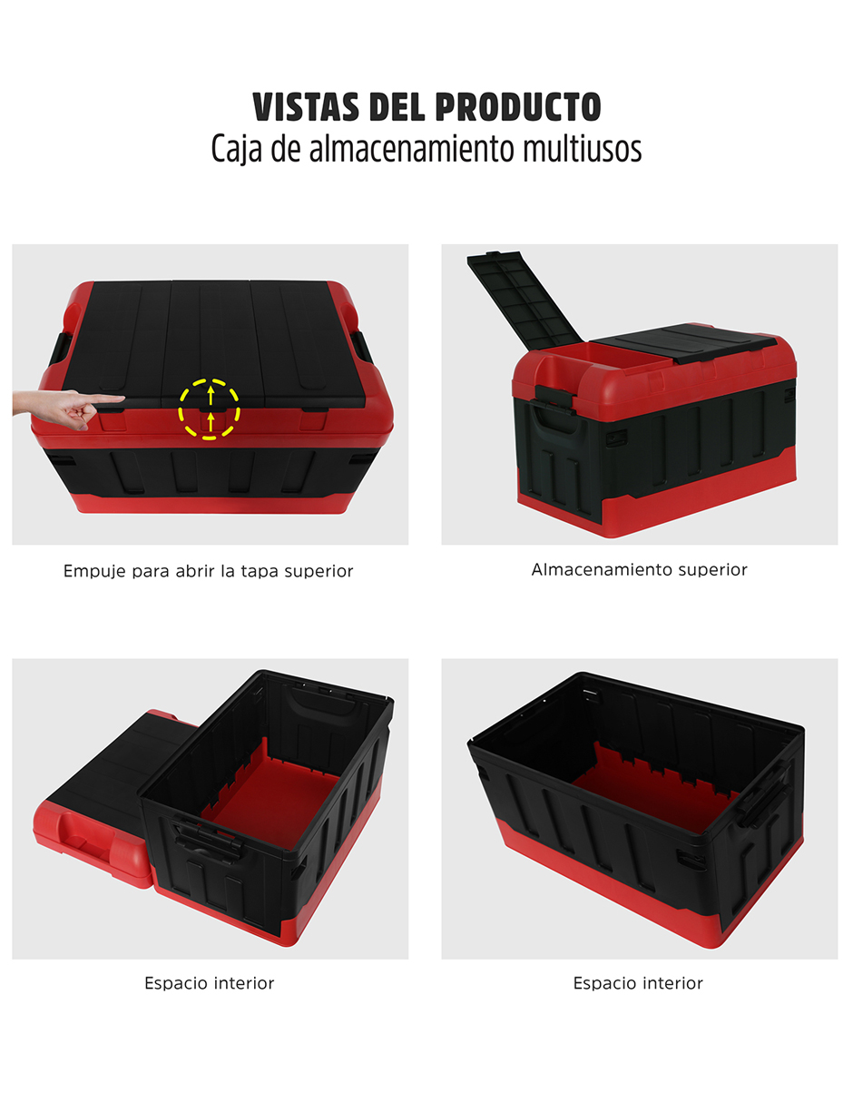 Caja Almacenamiento Plegable Organizador Con Tapa 72 Litros