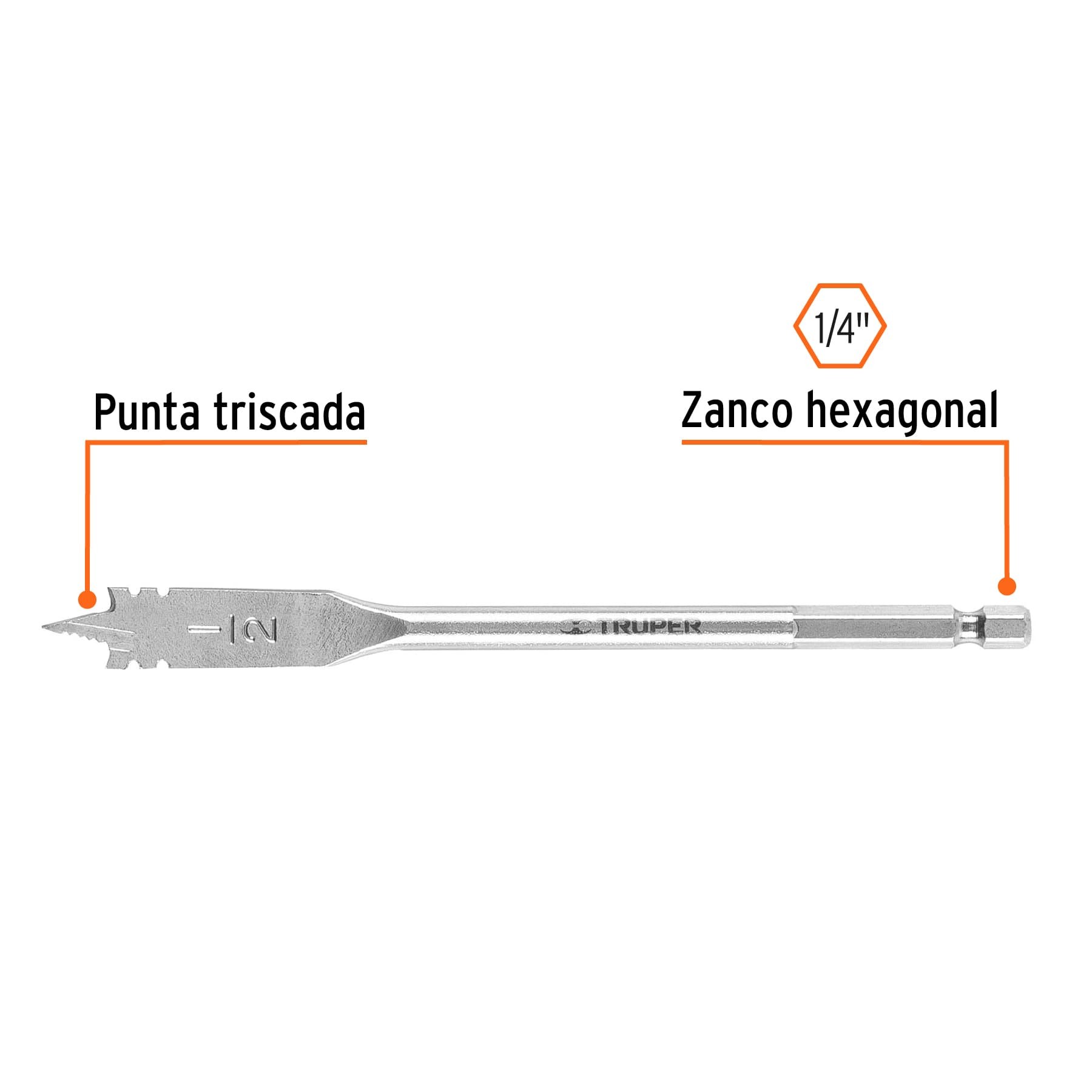 BROCA PLANA DE MANITA 1/2" PARA MADERA TRUPER 11372