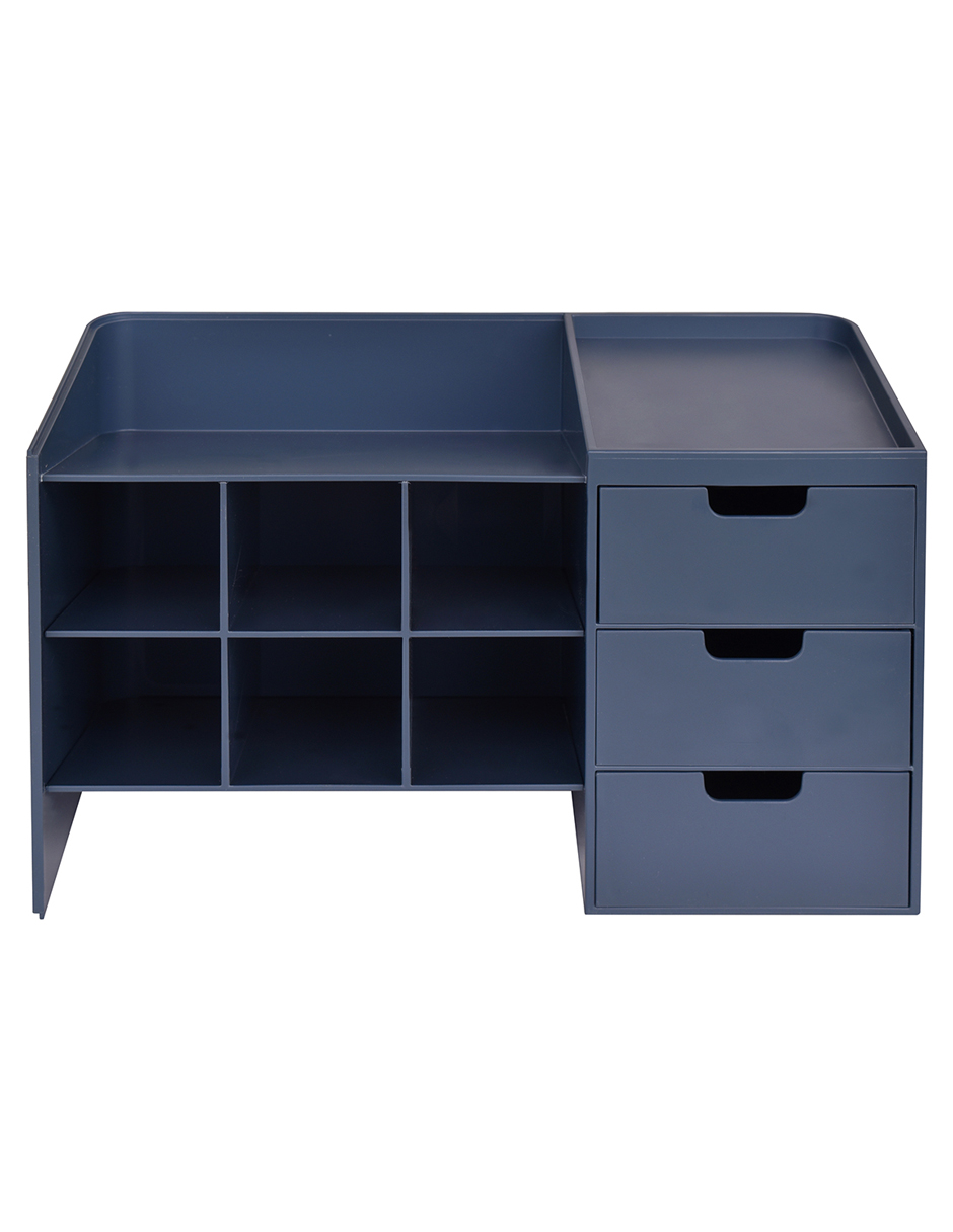 Organizador De Escritorio Multiusos 6 Compartimentos, Ag Box, Azul 
