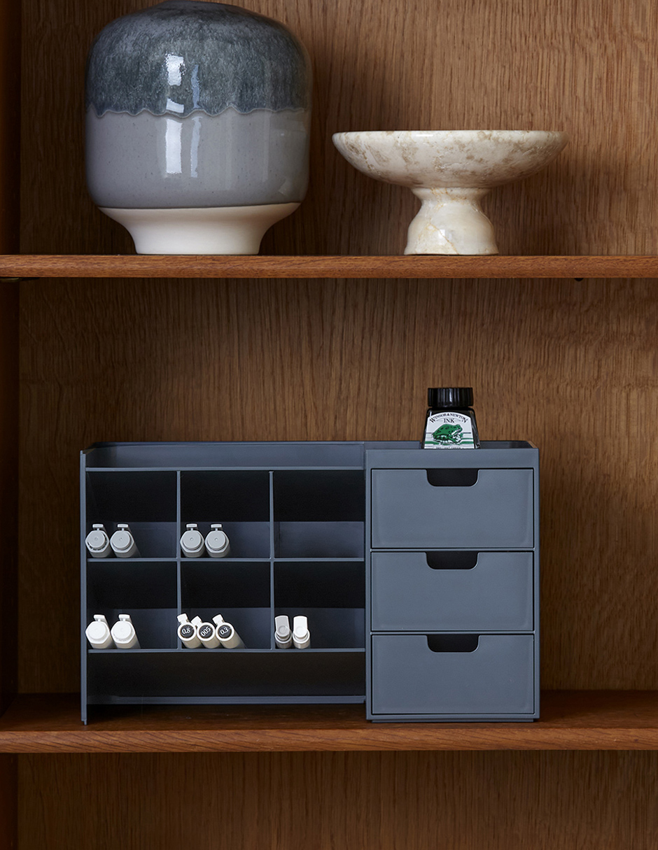 Organizador De Escritorio Multiusos 6 Compartimentos, Ag Box, Azul 