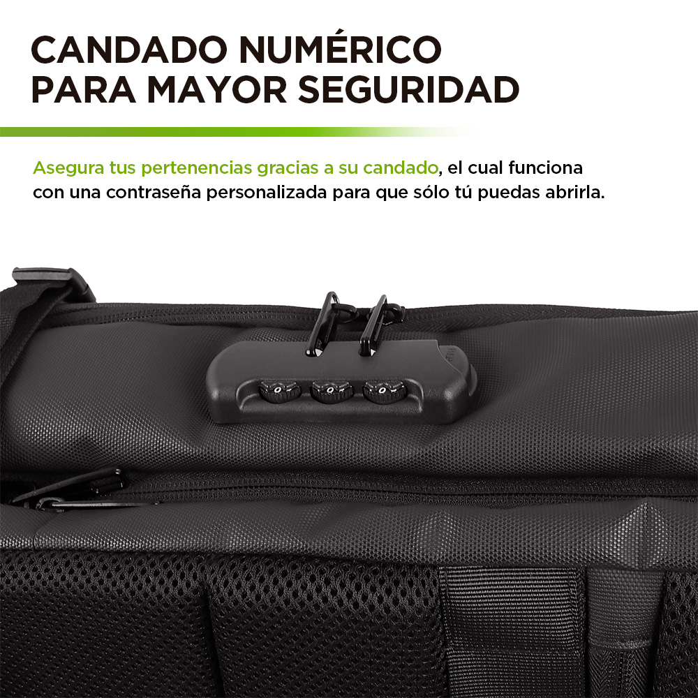 Mochila de Viaje para Laptop Expandible Impermeable Antirrobo 