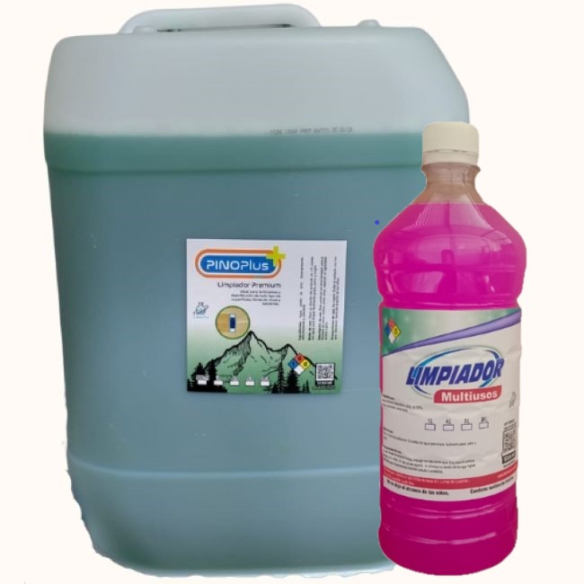 Limpiador Pino Bidón en Presentación de 20 Litros + 1l De Multiusos Gratis 