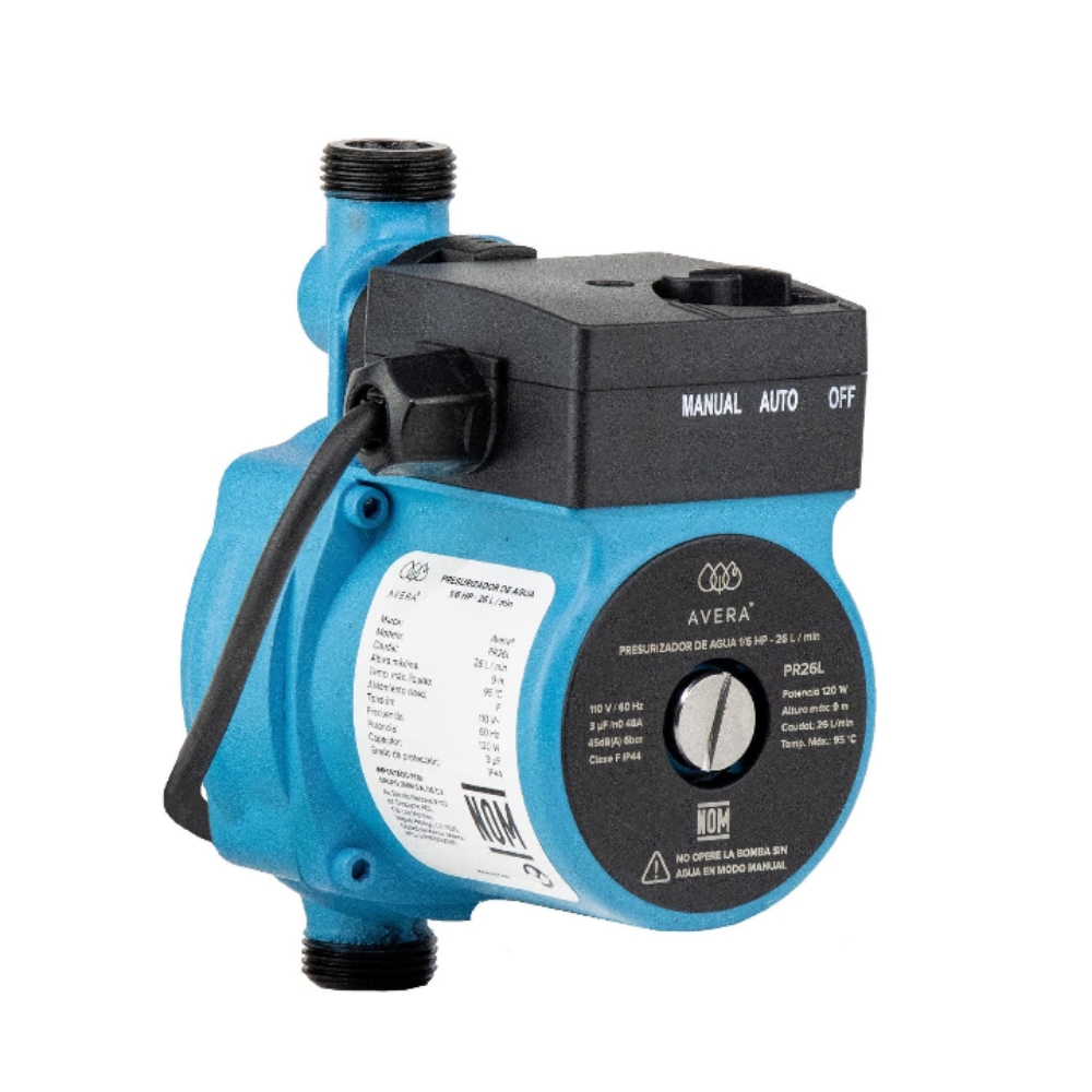 Bomba presurizadora 1/6 hp 26 lts automático y manual