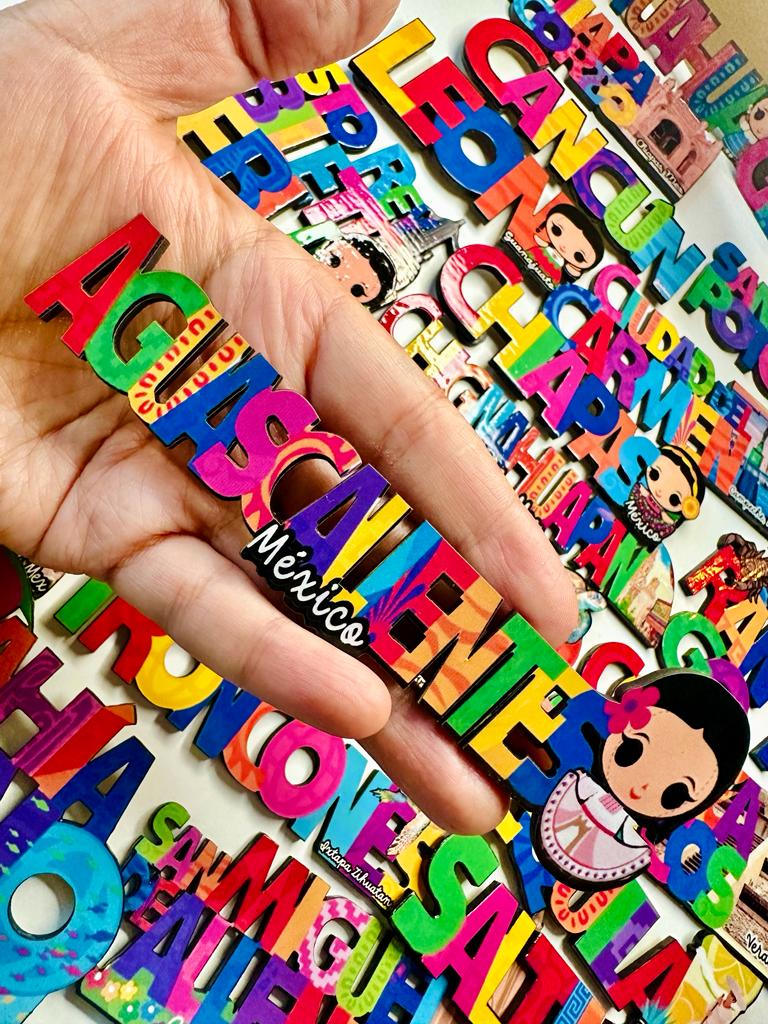 Aguascalientes Mexico Imanes Para Refrigerador Souvenirs Recuerdo Turistico Pueblitos Magicos Playas MDF 3 mm