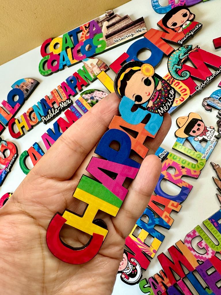 Chiapas Mexico Imanes Para Refrigerador Souvenirs Recuerdo Turistico Pueblitos Magicos Playas MDF 3 mm