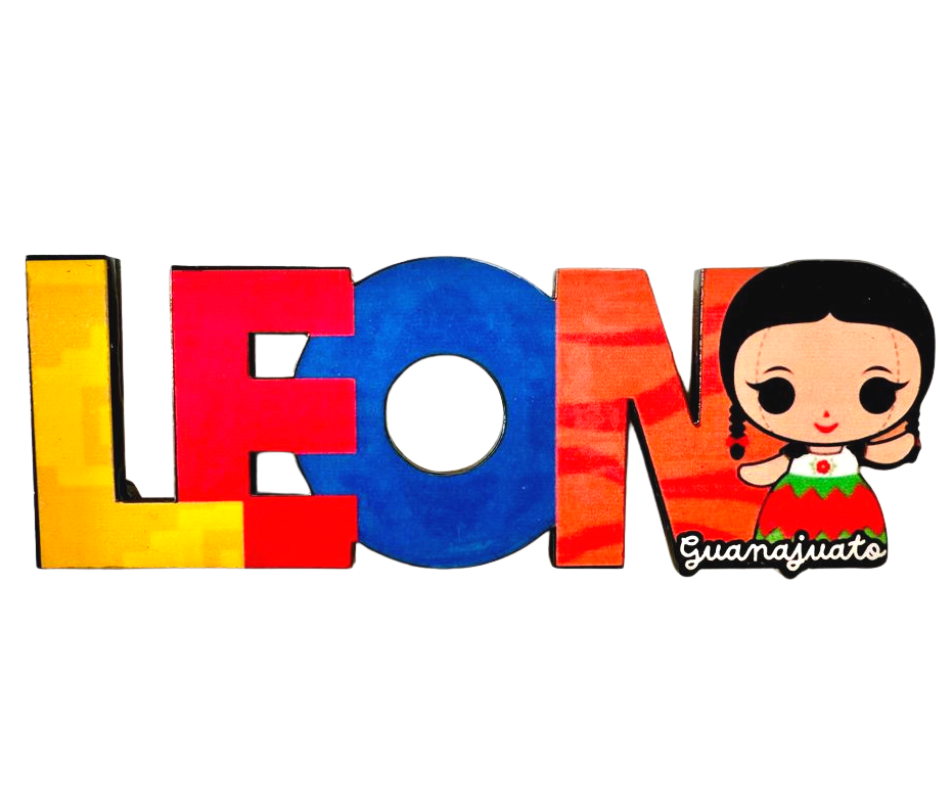 Leon Mexico Imanes Para Refrigerador Souvenirs Recuerdo Turistico Pueblitos Magicos Playas MDF 3 mm