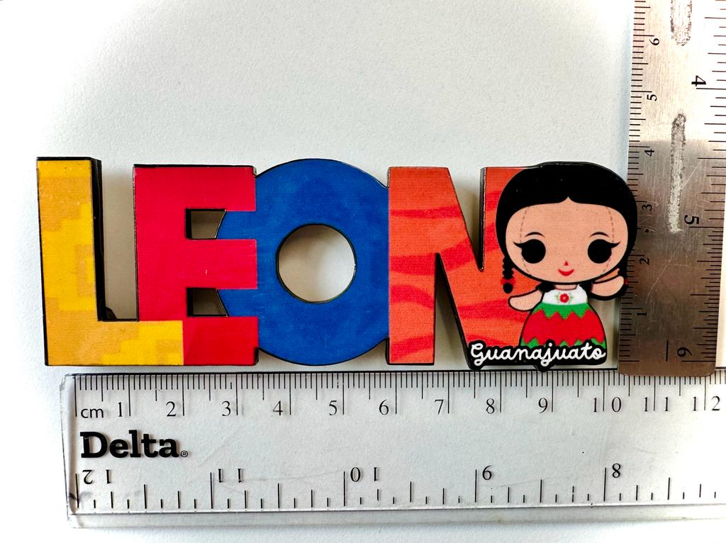Leon Mexico Imanes Para Refrigerador Souvenirs Recuerdo Turistico Pueblitos Magicos Playas MDF 3 mm