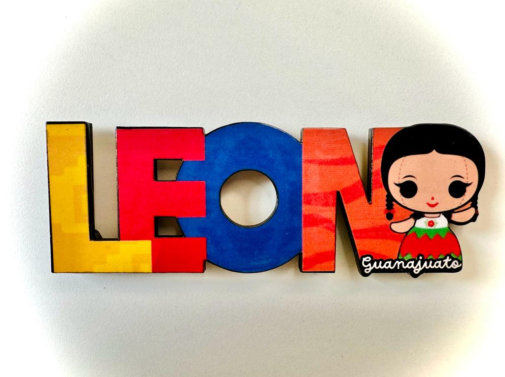 Leon Mexico Imanes Para Refrigerador Souvenirs Recuerdo Turistico Pueblitos Magicos Playas MDF 3 mm