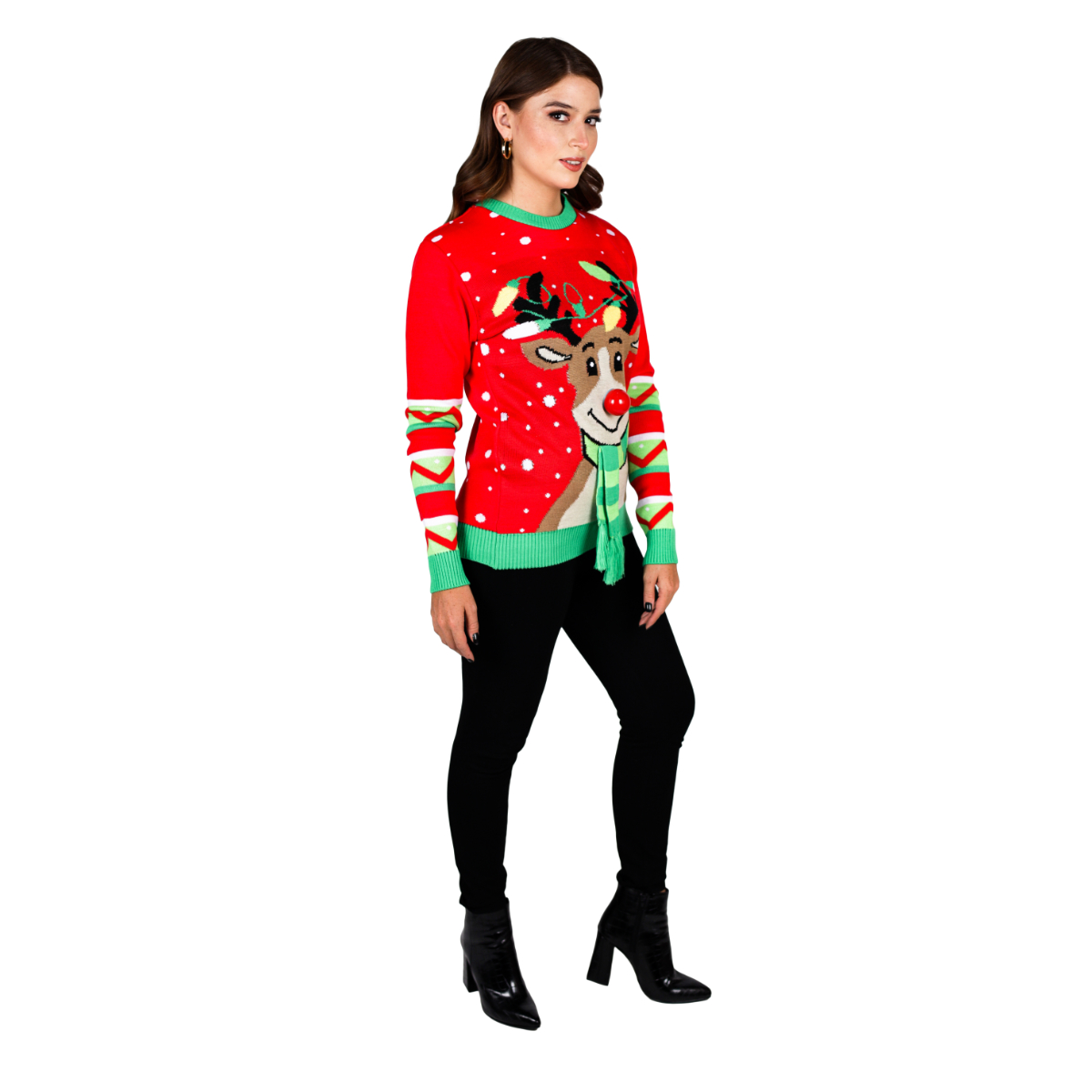 Sueter Navideño Con Diseño De Rodolfo El Reno Para Mujer 67