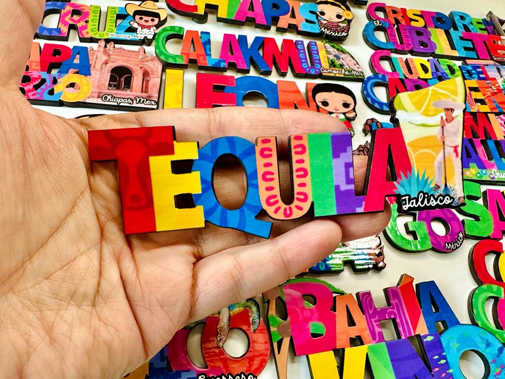 Tequila Mexico Imanes Para Refrigerador Souvenirs Recuerdo Turistico Pueblitos Magicos Playas MDF 3 mm