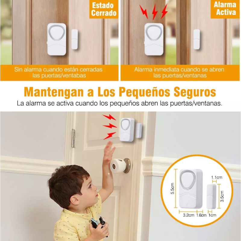 Alarma Sensor Magnético Inalámbrico Para Puerta/ventana 1pz