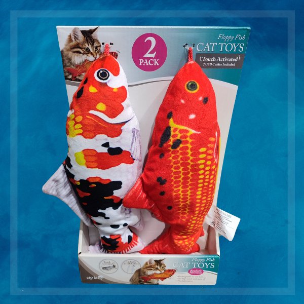 Juguete de Pez para Gato, Juguete con batería Recargable, Articulos para Mascota. SET 2 PCS