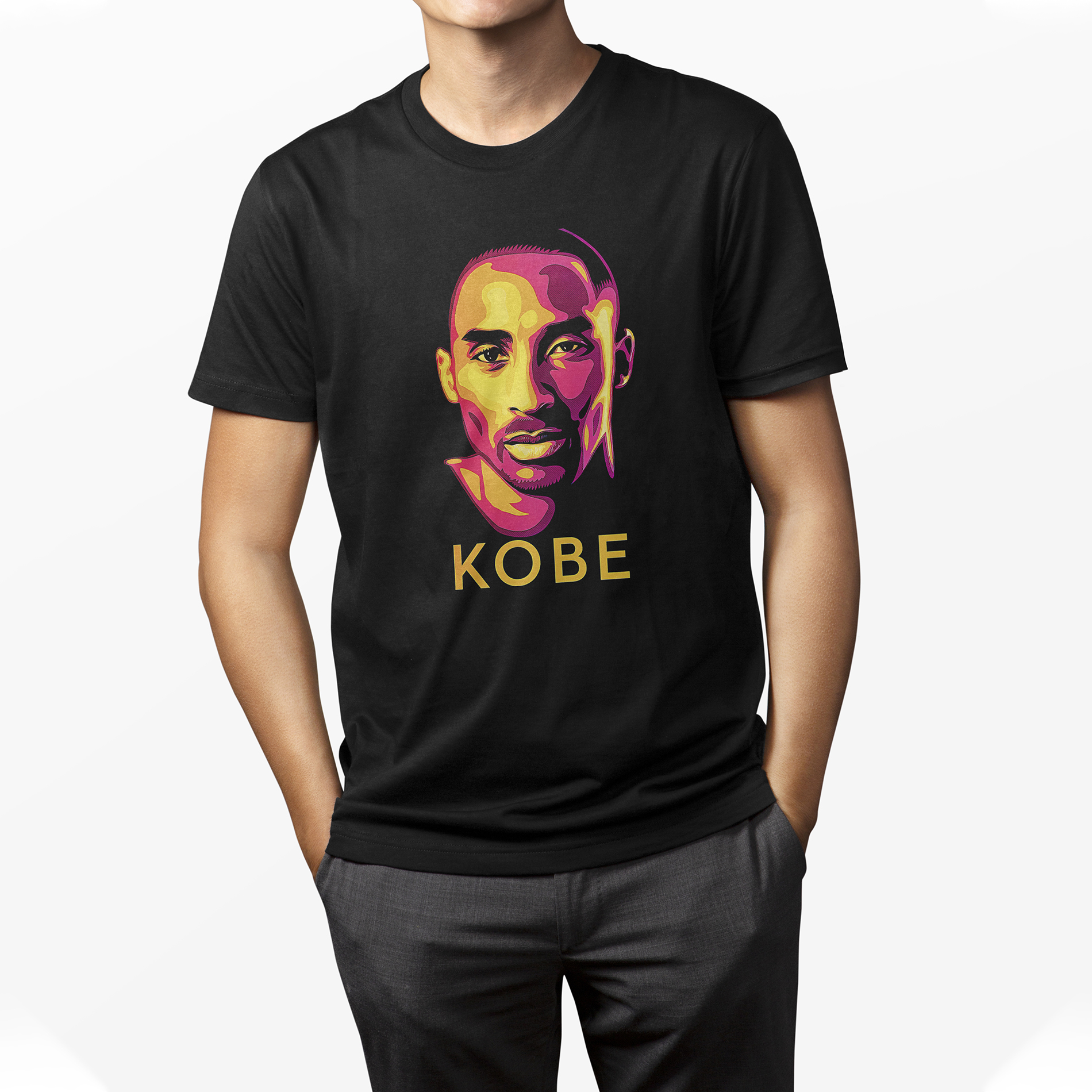 Playera Casual Kobe Bryant Baskeball Negra para Caballero