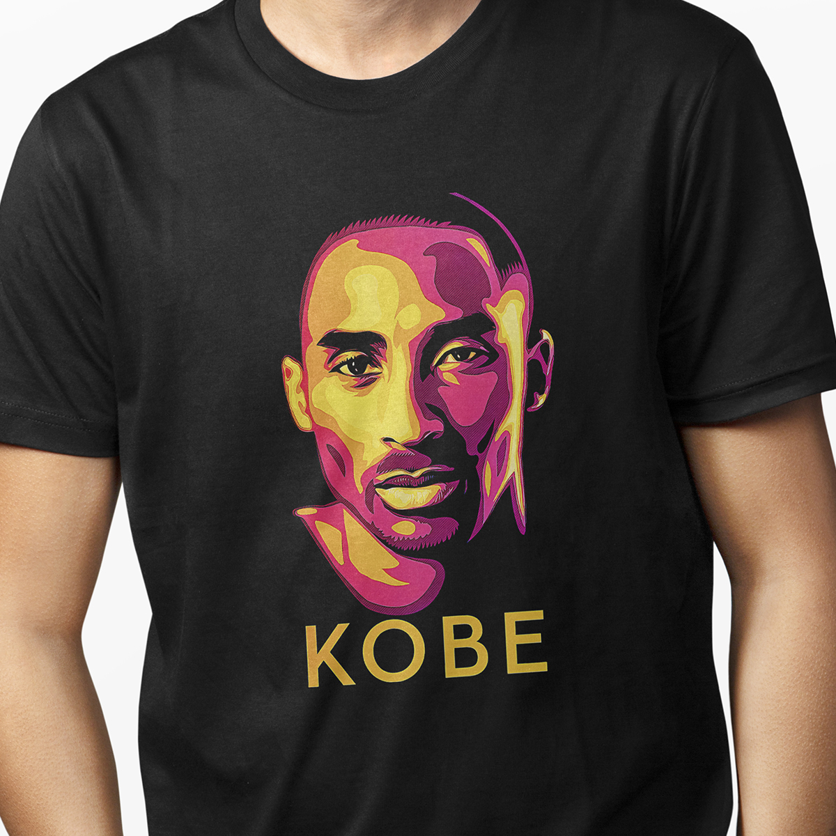 Playera Casual Kobe Bryant Baskeball Negra para Caballero