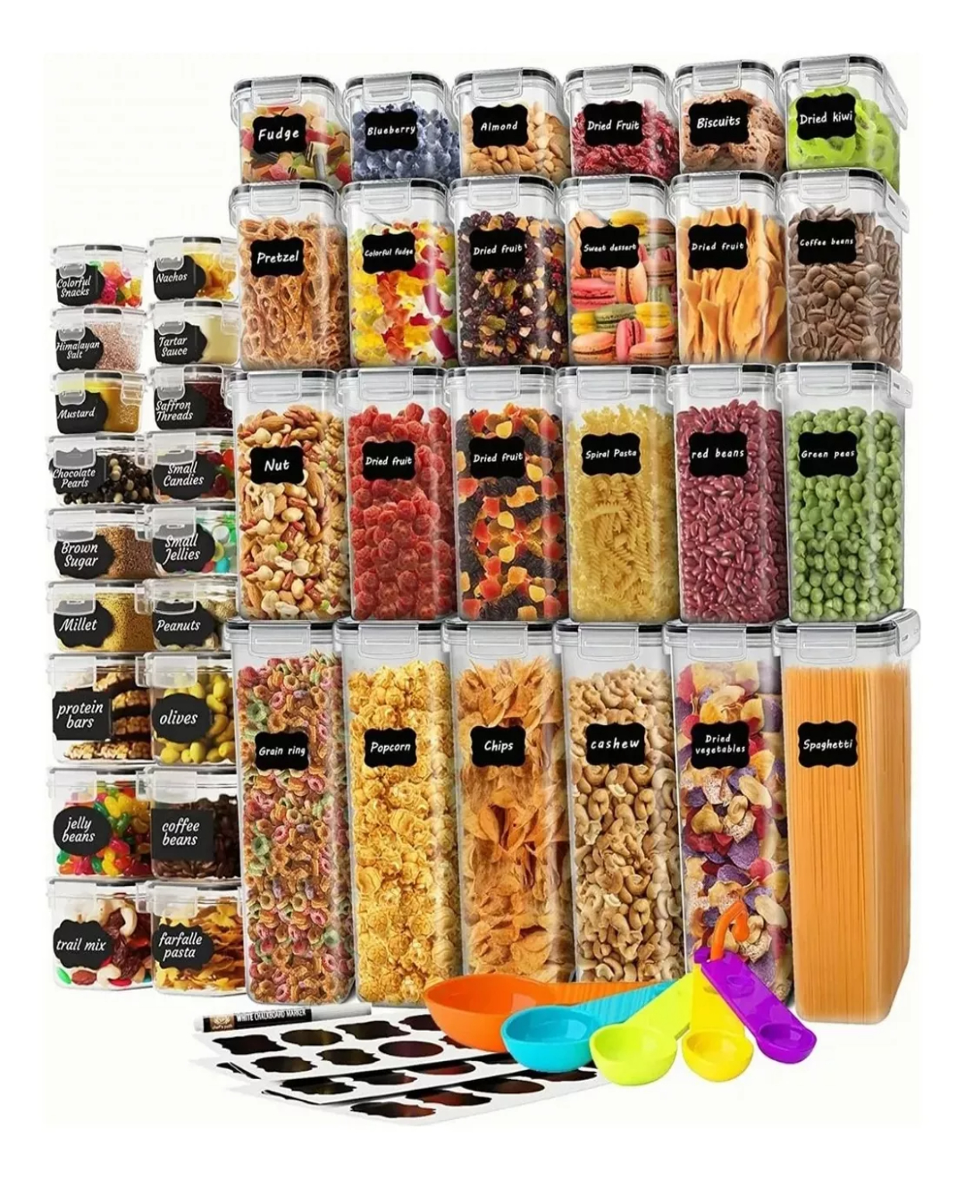 Juego De 42 Recipientes Herméticos De Almacenamiento Cocina