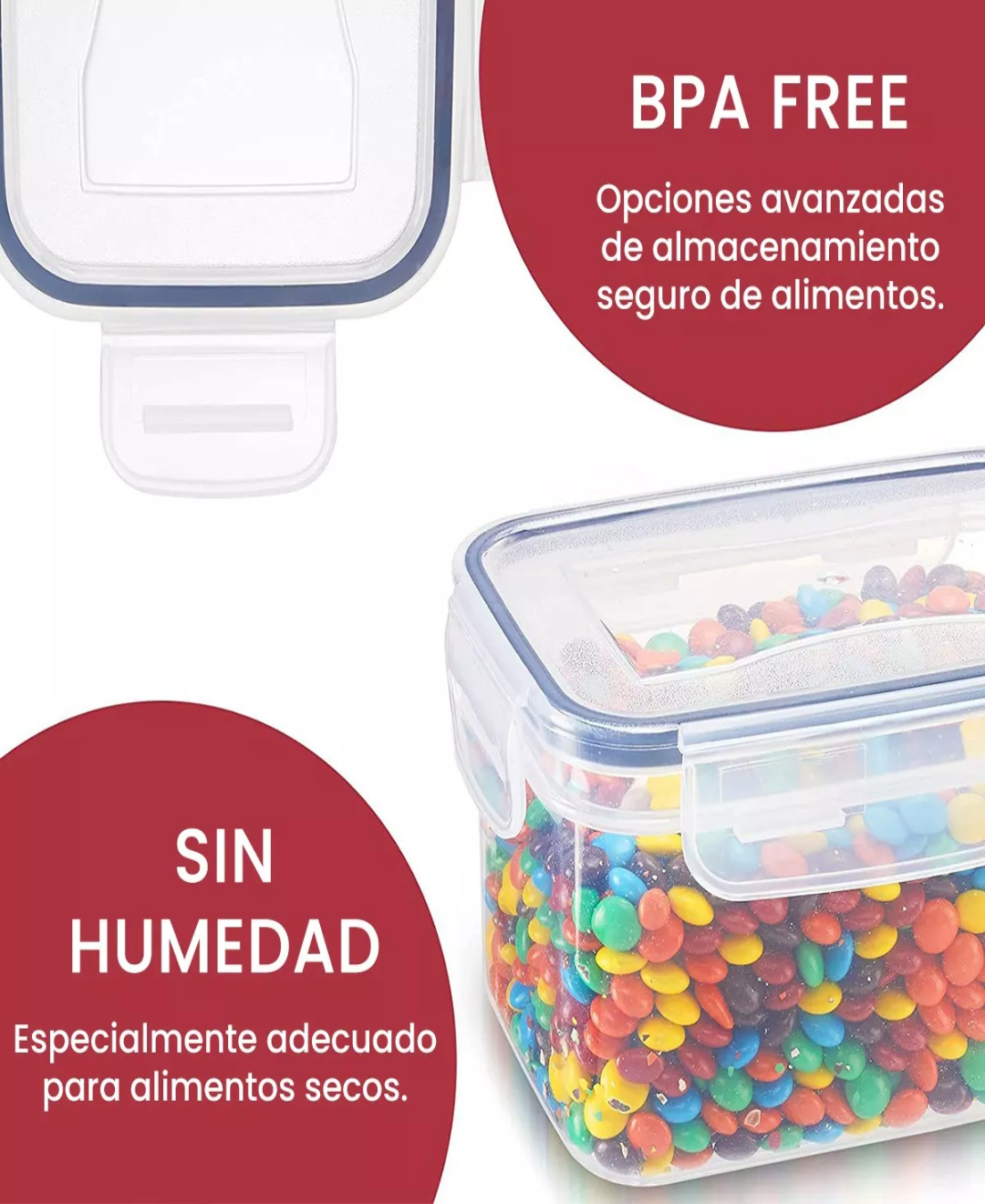 MCIRCO - Juego de 6 recipientes herméticos para almacenamiento de alimentos  (4 litros/135.2 onzas), dispensadores de cereales sin BPA con herramientas