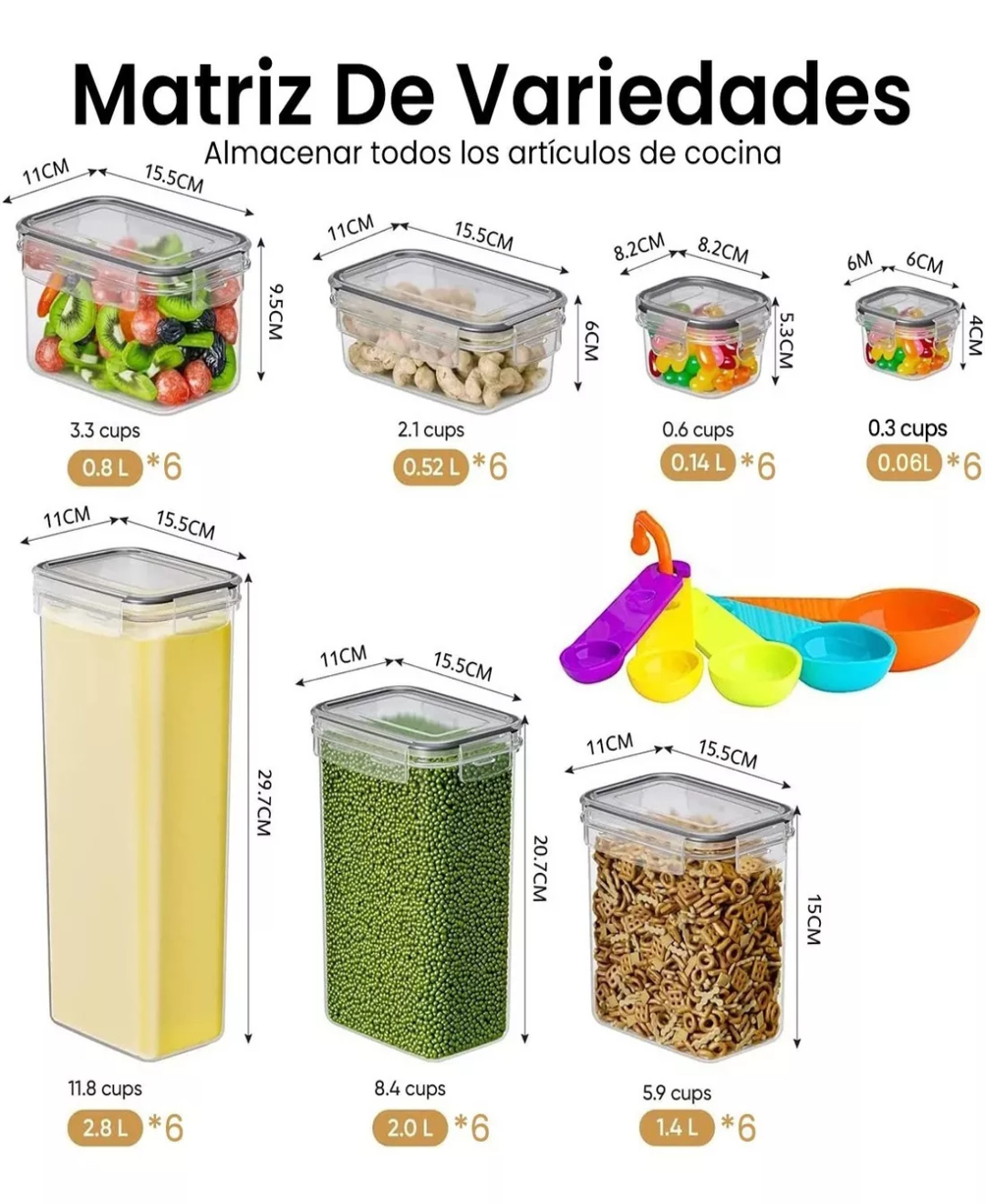 Juego De 42 Recipientes Herméticos De Almacenamiento Cocina