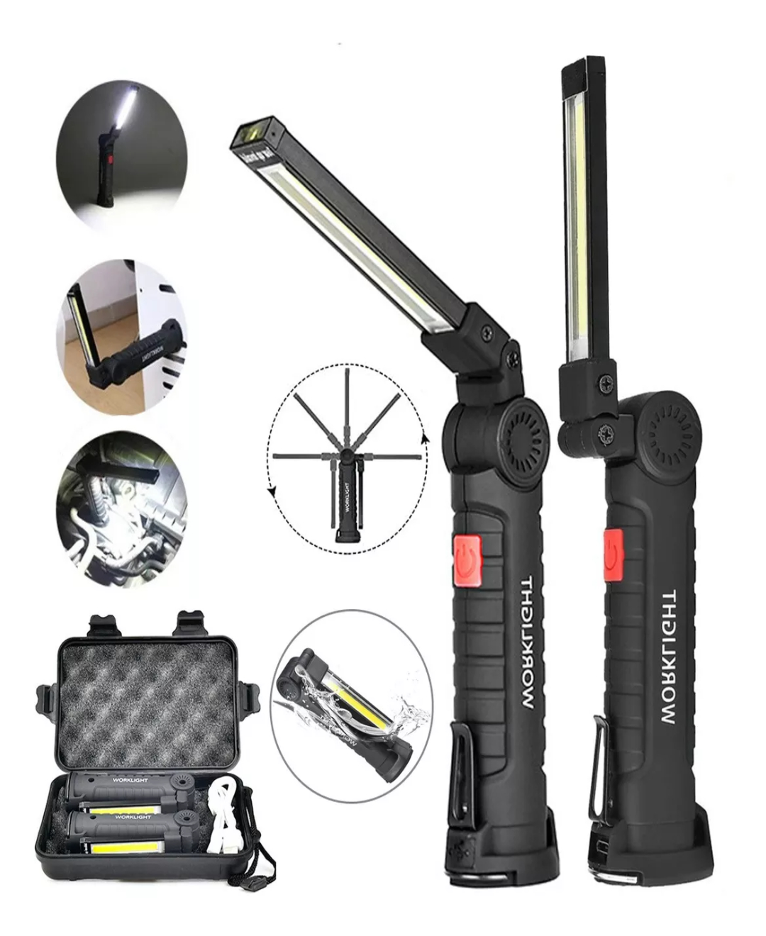 Lámpara Linterna Trabajo Inspección Recargable Usb Con Imán