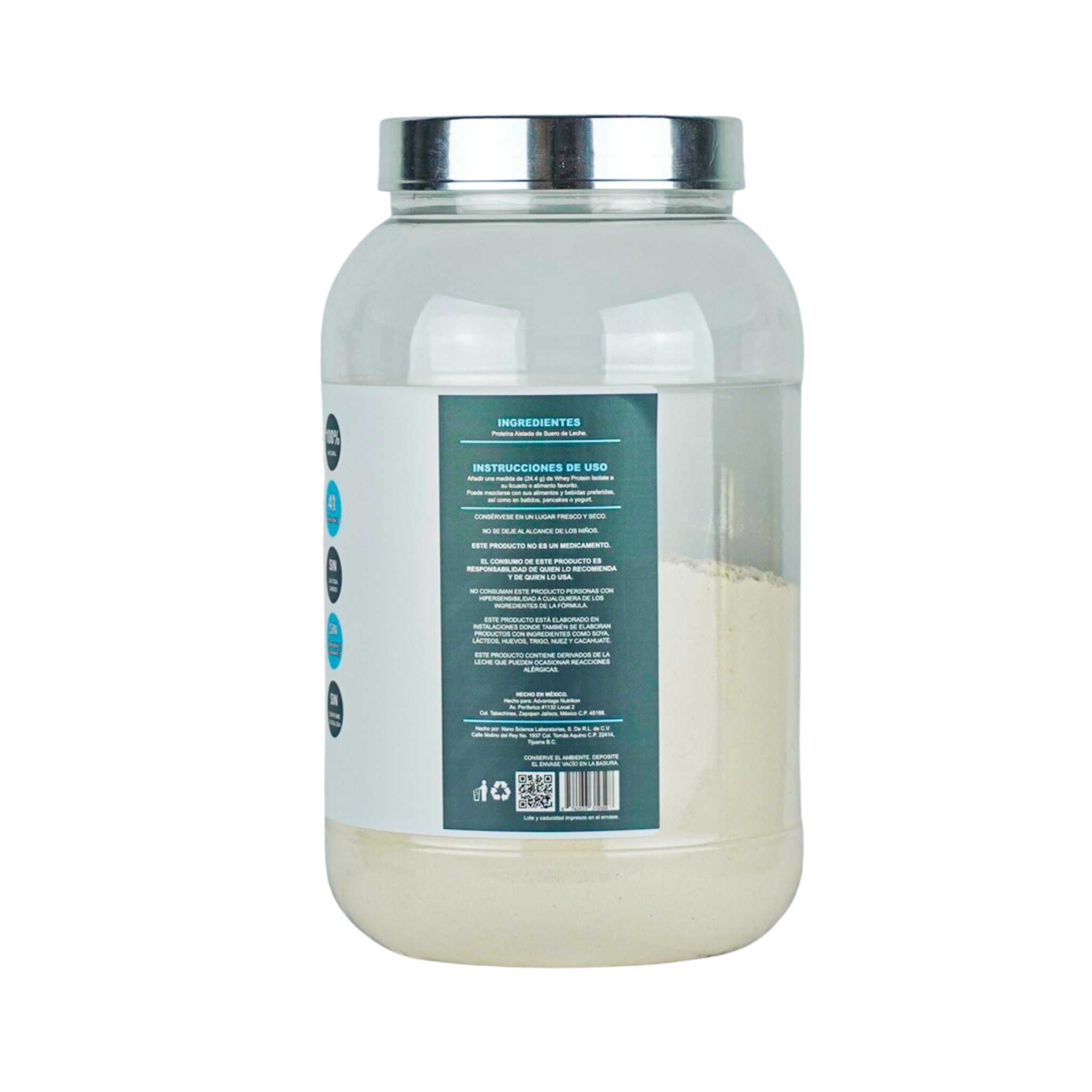 Advance Nutrition, Pureza IWP-100, Proteína Aislada de suero de leche, Cero Carbohidratos