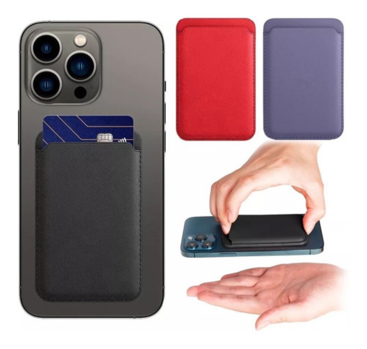 Cartera Magsafe Wallet Para iPhone Color Rojo